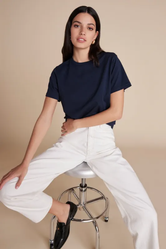 The Iconically Soft Perfect Tee In Navy sold by Sold Out NYC
