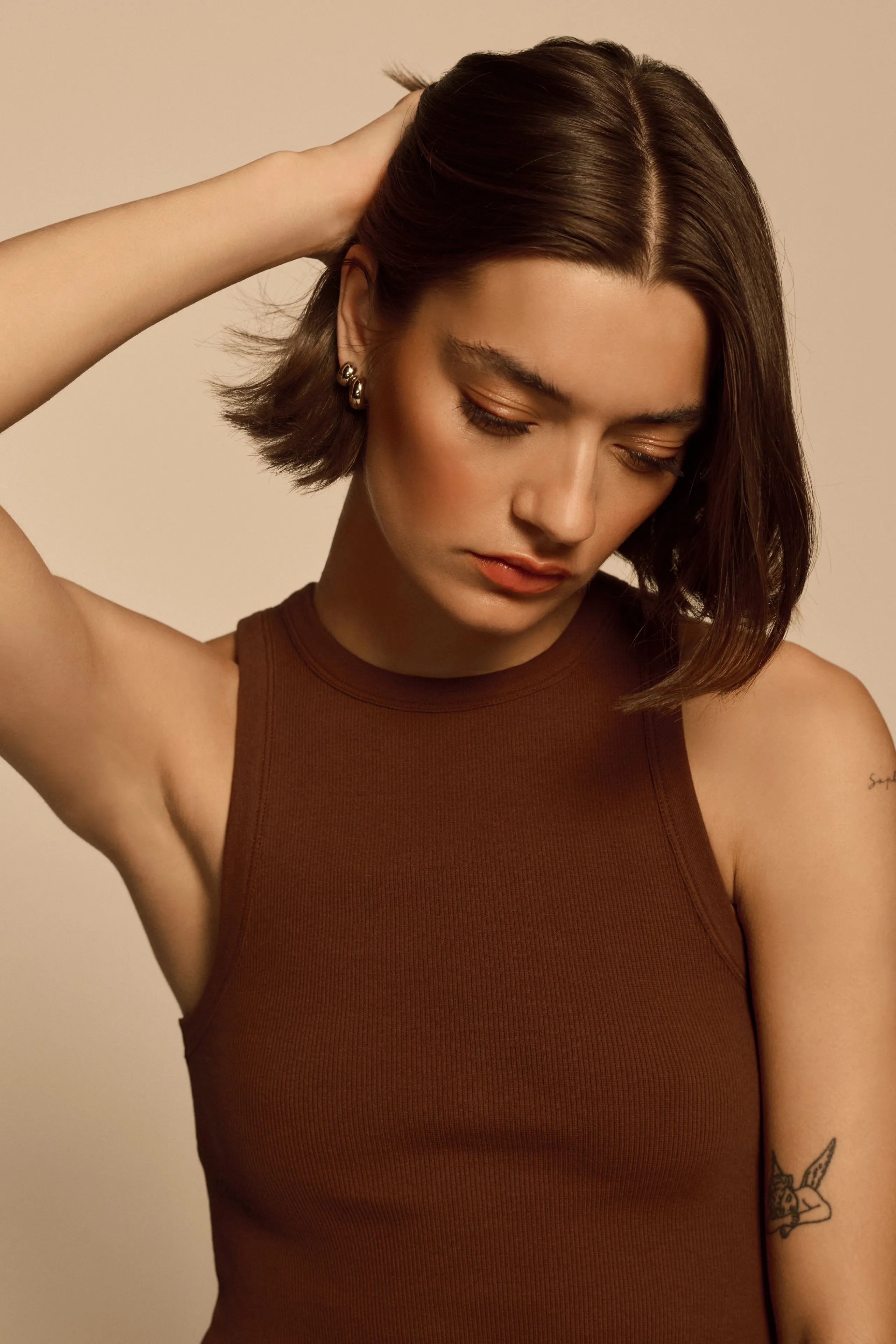 The Not So Basic Tank in Chocolate sold by Sold Out NYC product image thumbnail 2