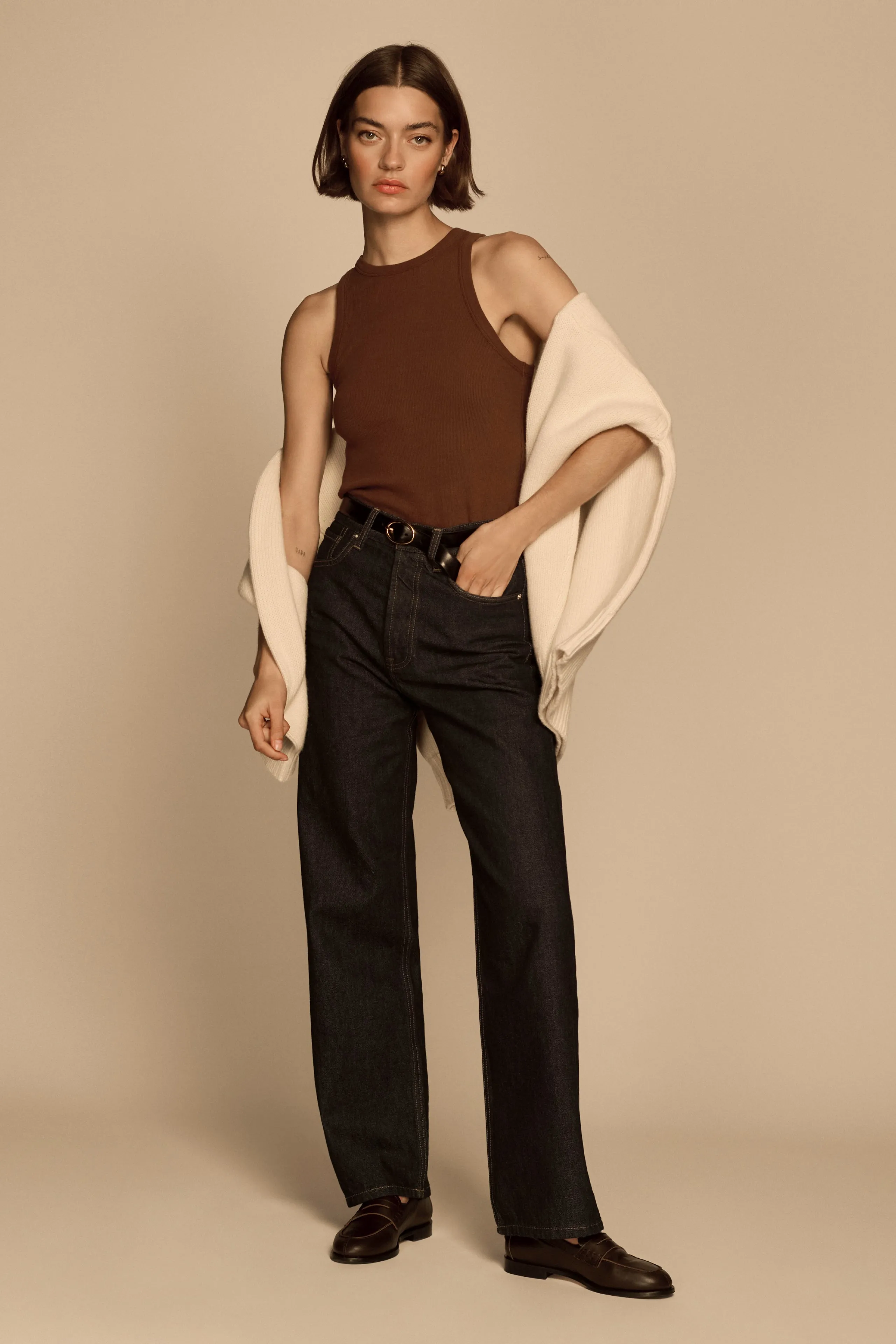 The Not So Basic Tank in Chocolate sold by Sold Out NYC product image thumbnail 4