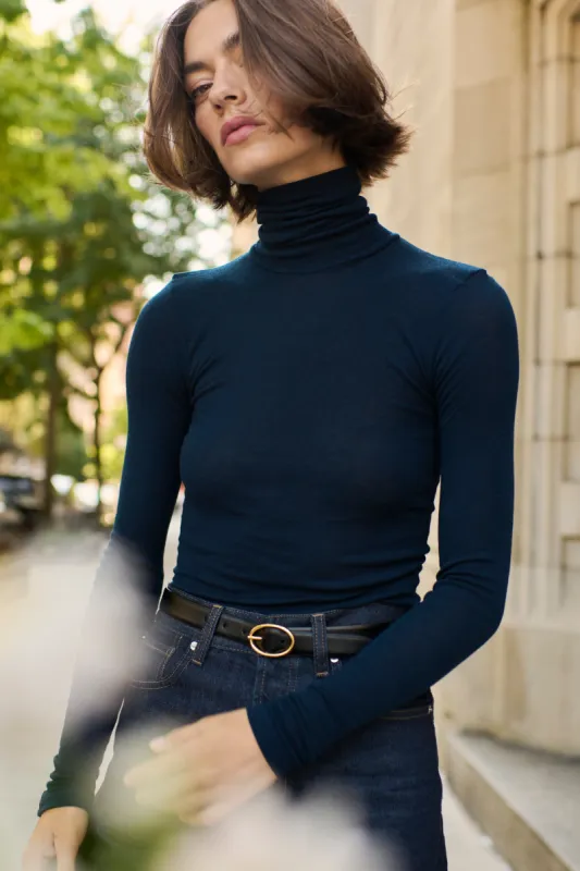 The Cashmere Turtleneck in Navy sold by Sold Out NYC