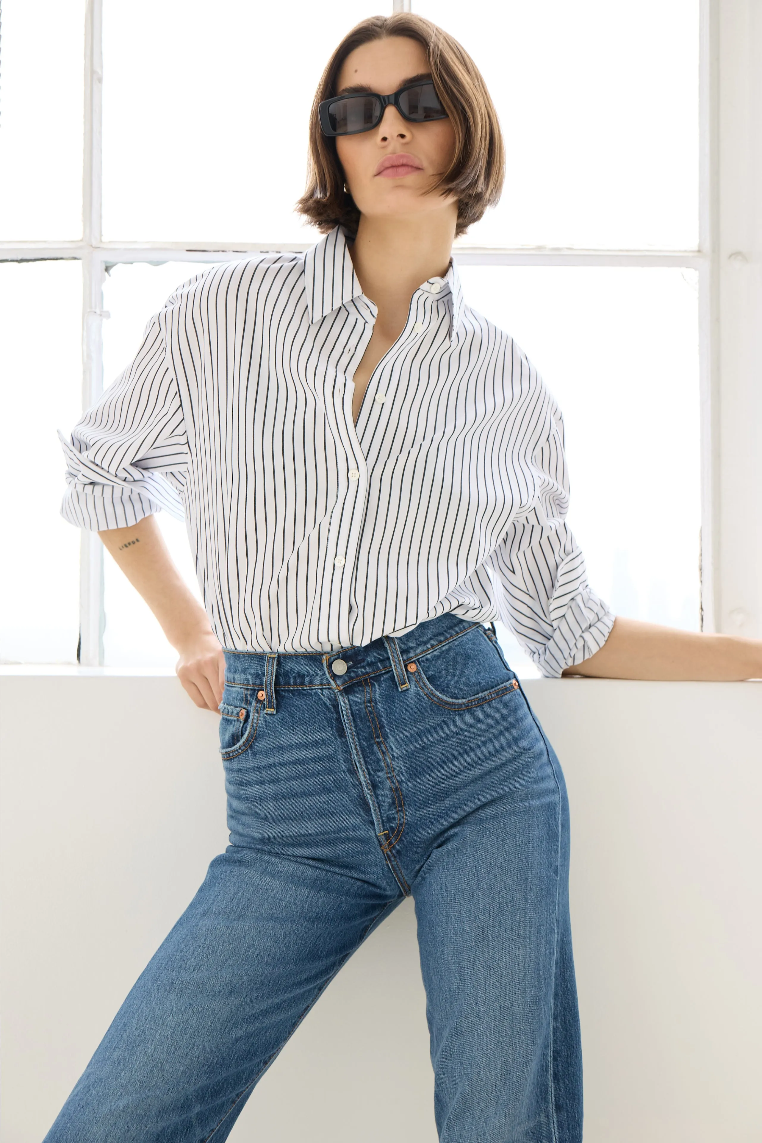 The Everything Shirt in Black Stripe sold by Sold Out NYC