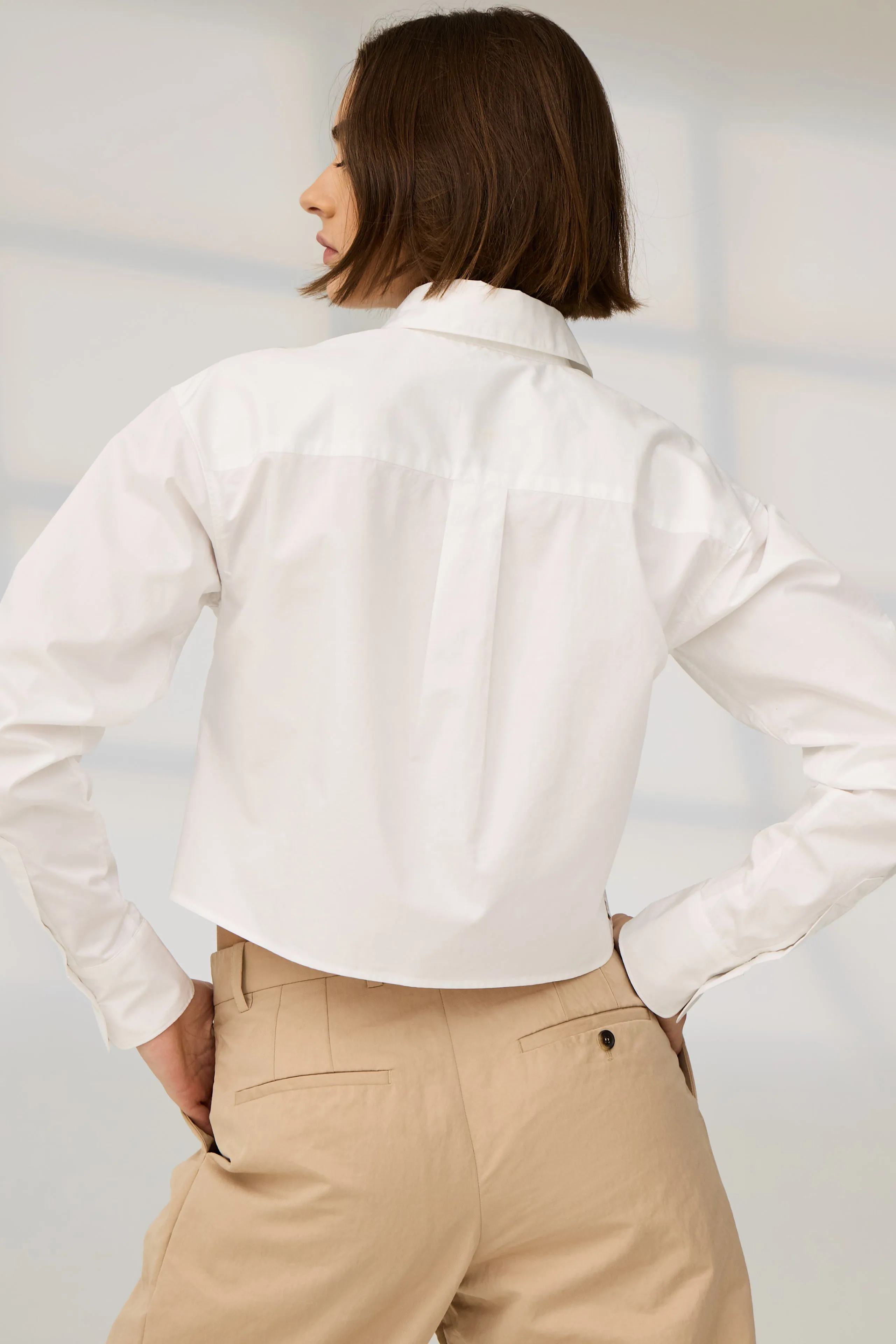 The Cropped Everything Shirt in White sold by Sold Out NYC product image thumbnail 5