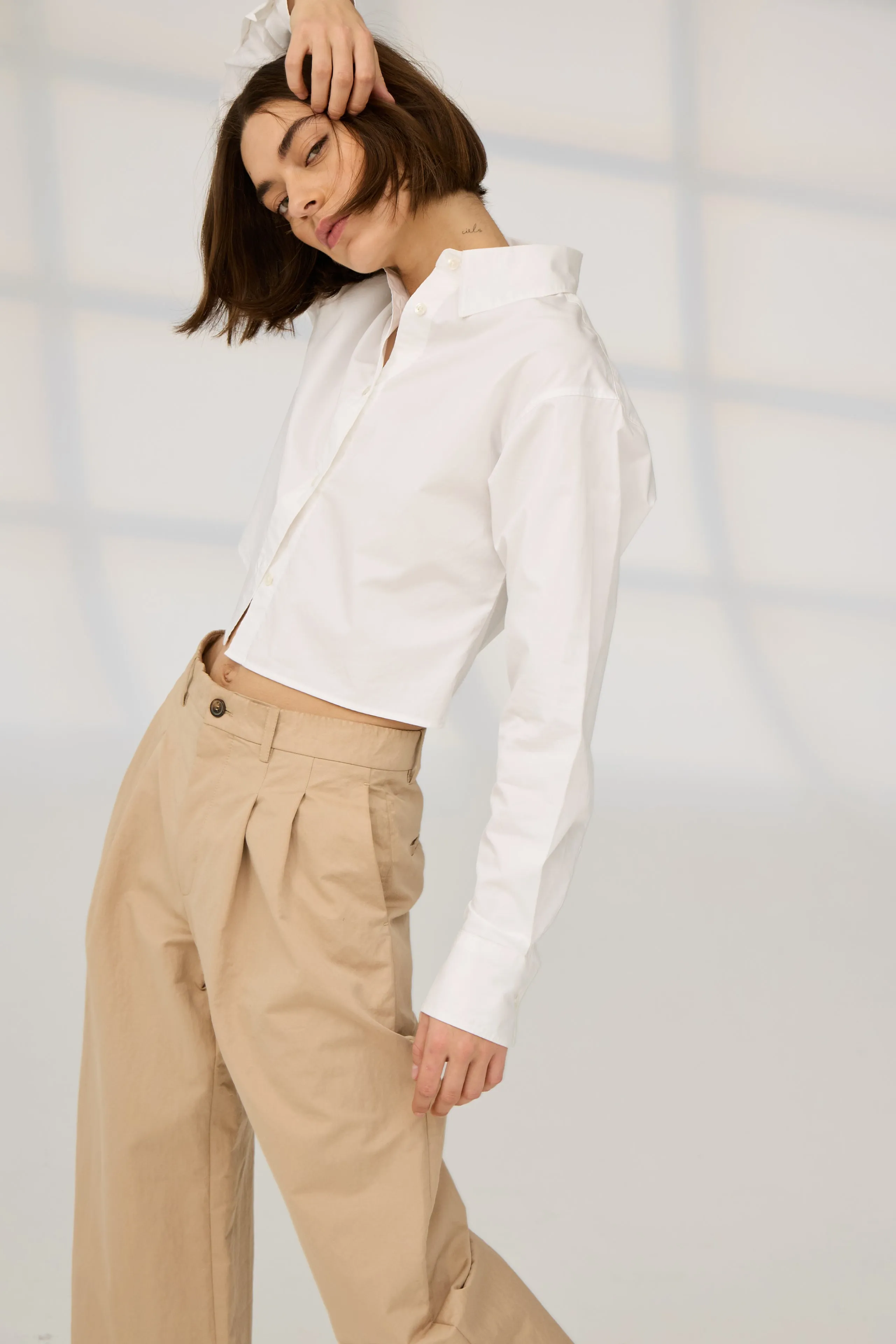The Cropped Everything Shirt in White sold by Sold Out NYC product image thumbnail 3