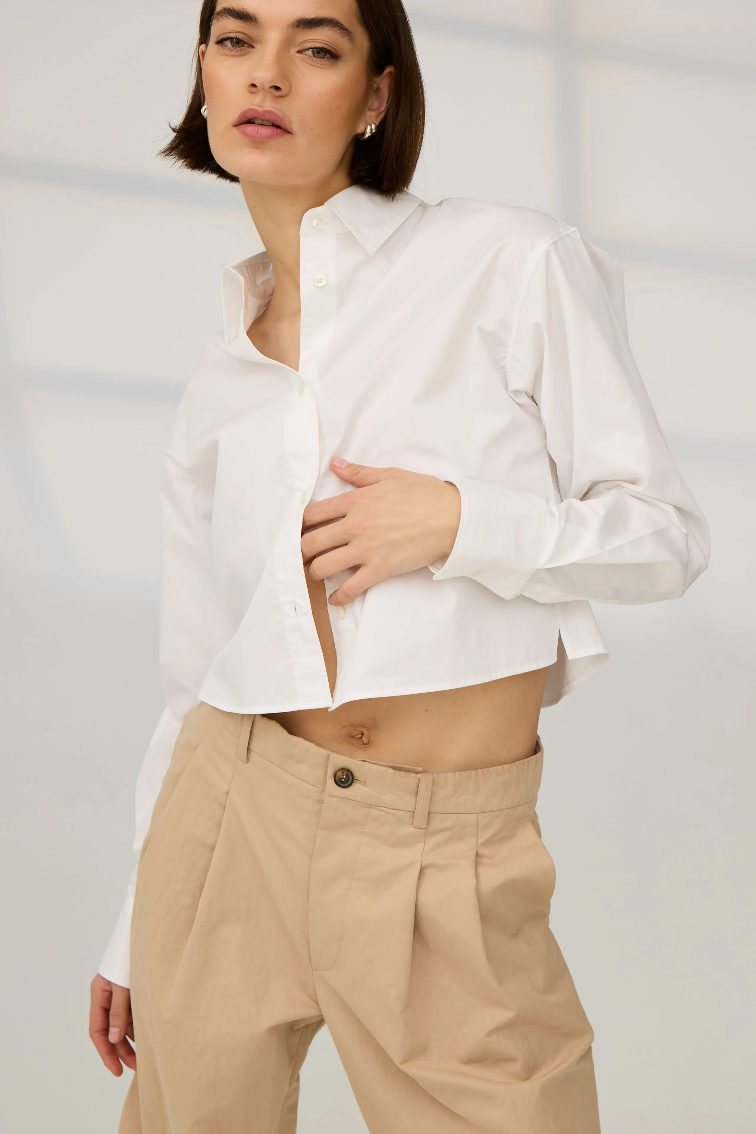 The Cropped Everything Shirt in White sold by Sold Out NYC product image thumbnail 4