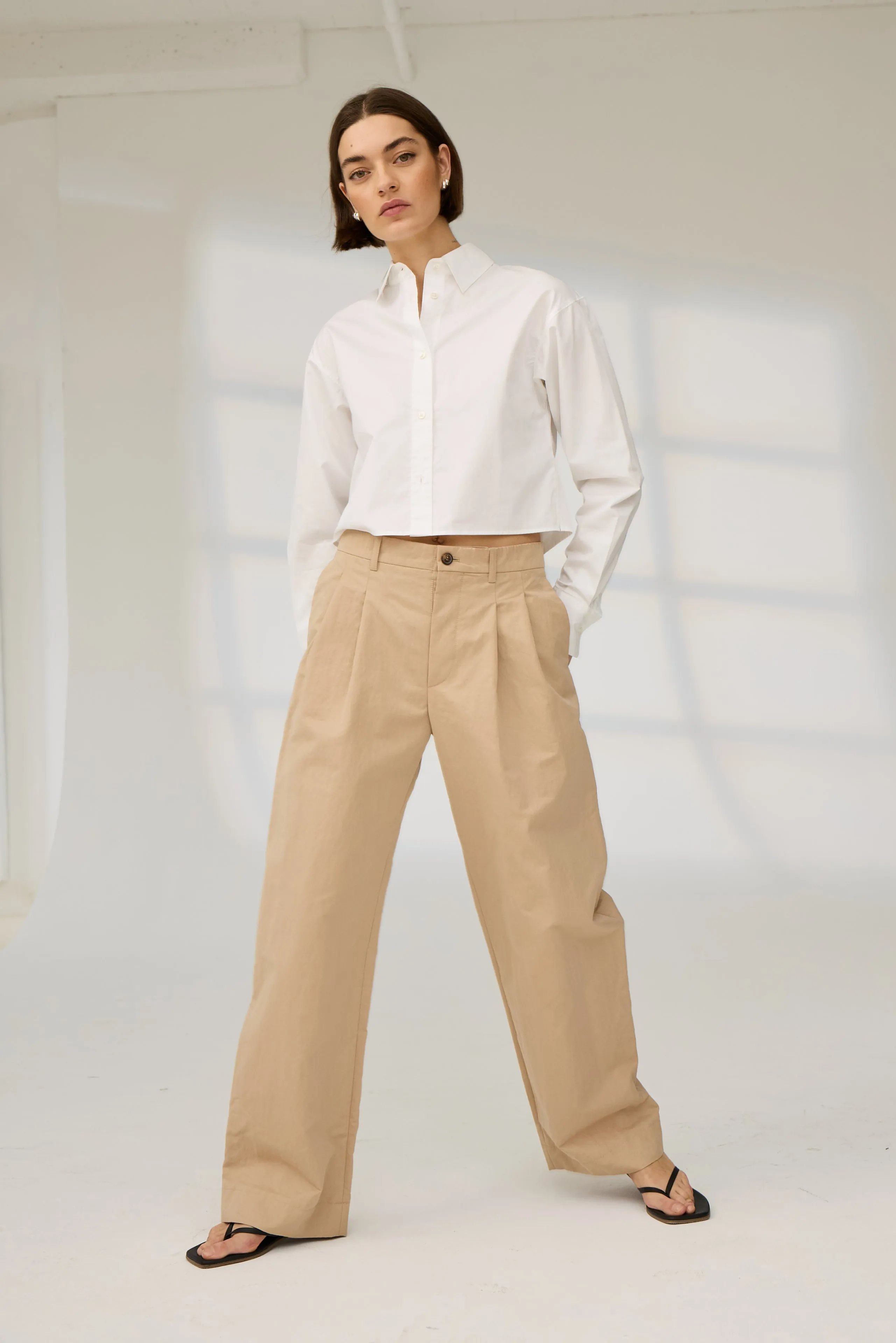 The Cropped Everything Shirt in White sold by Sold Out NYC product image thumbnail 2