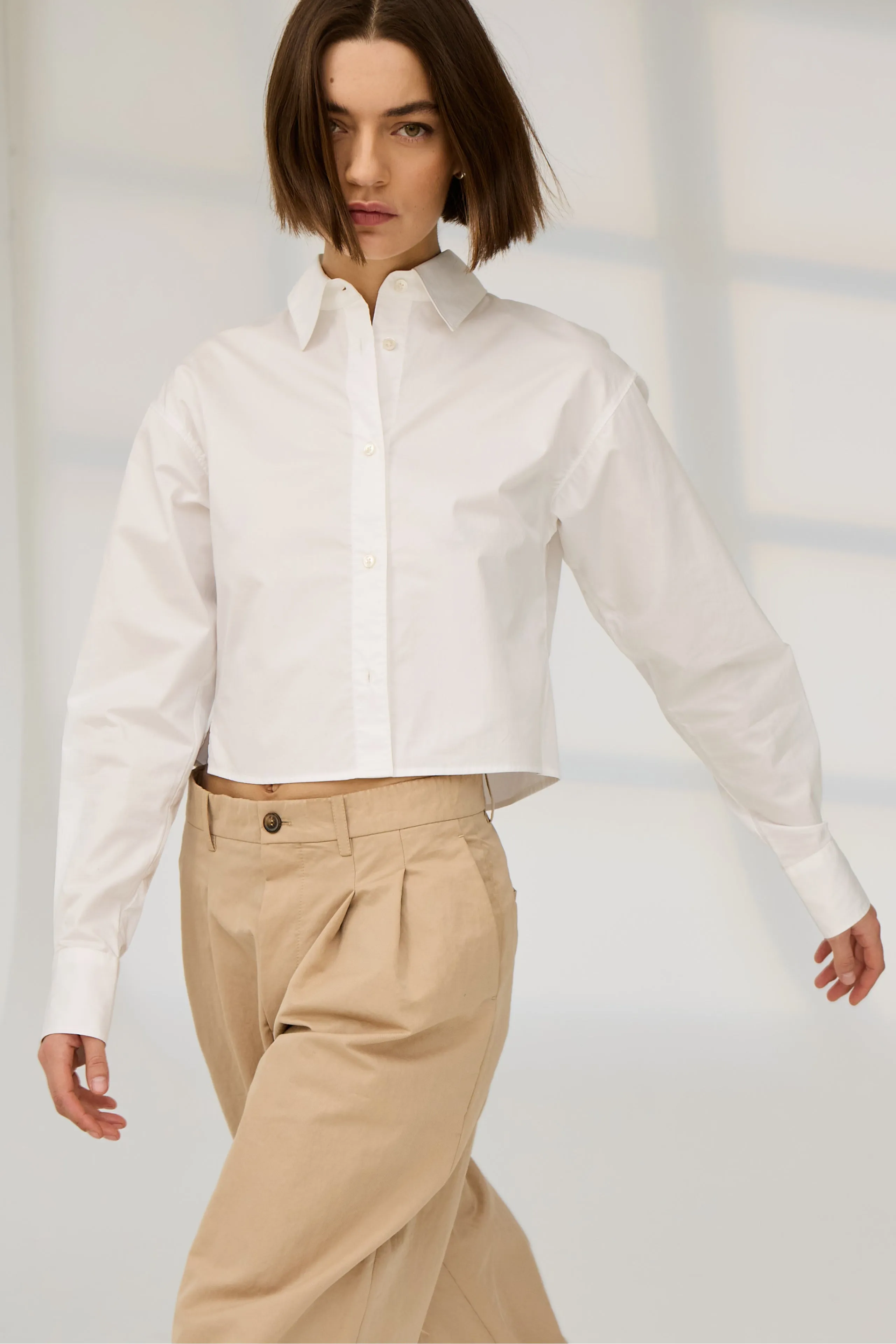 The Cropped Everything Shirt in White sold by Sold Out NYC