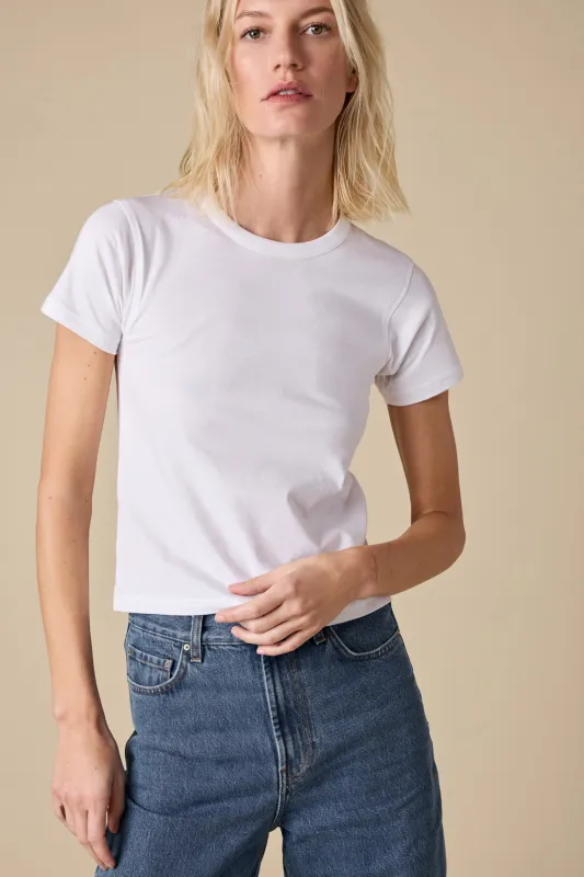 The Shrunken Perfect Tee in White sold by Sold Out NYC