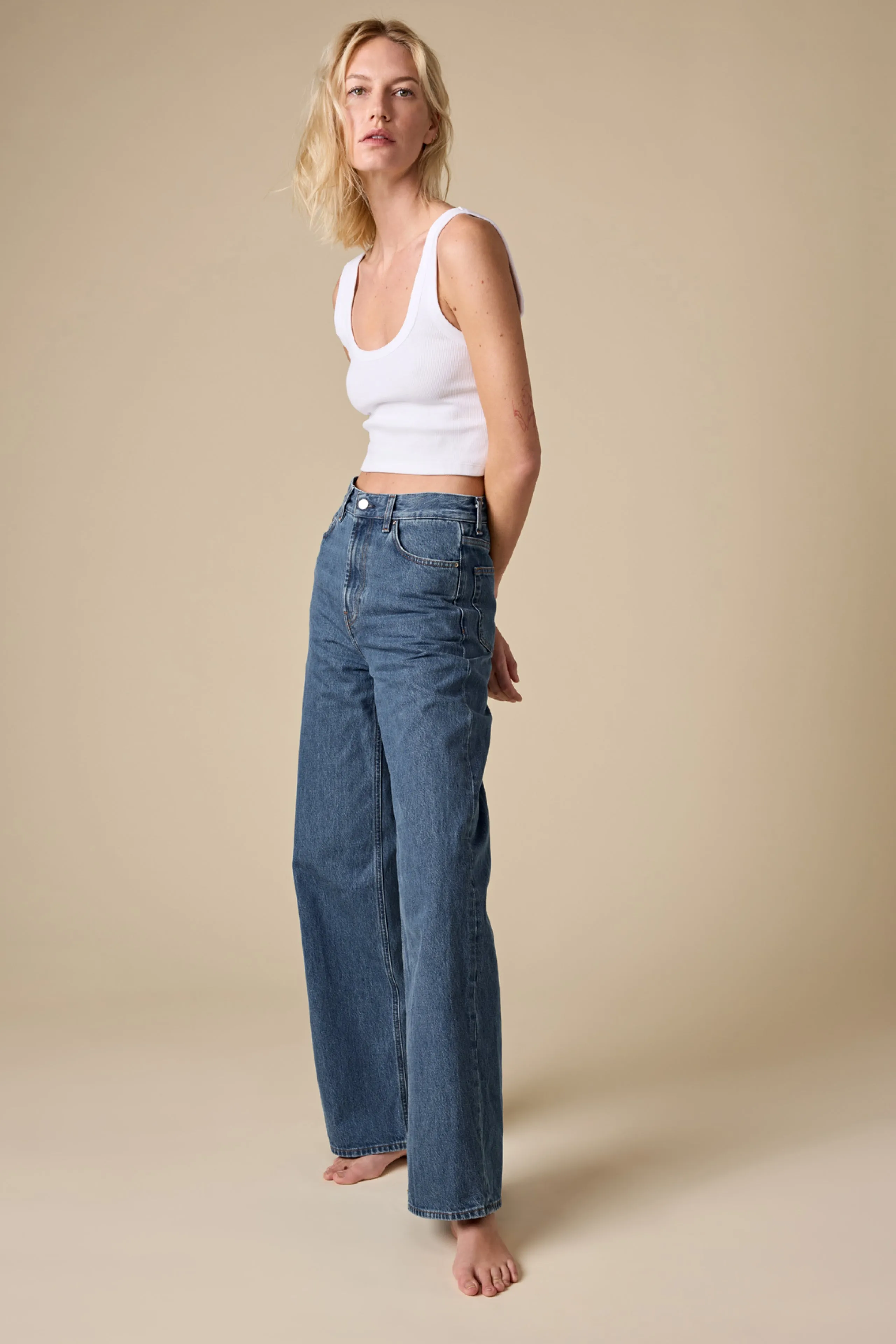 The Cropped Scoop It Up Tank in White sold by Sold Out NYC product image thumbnail 5