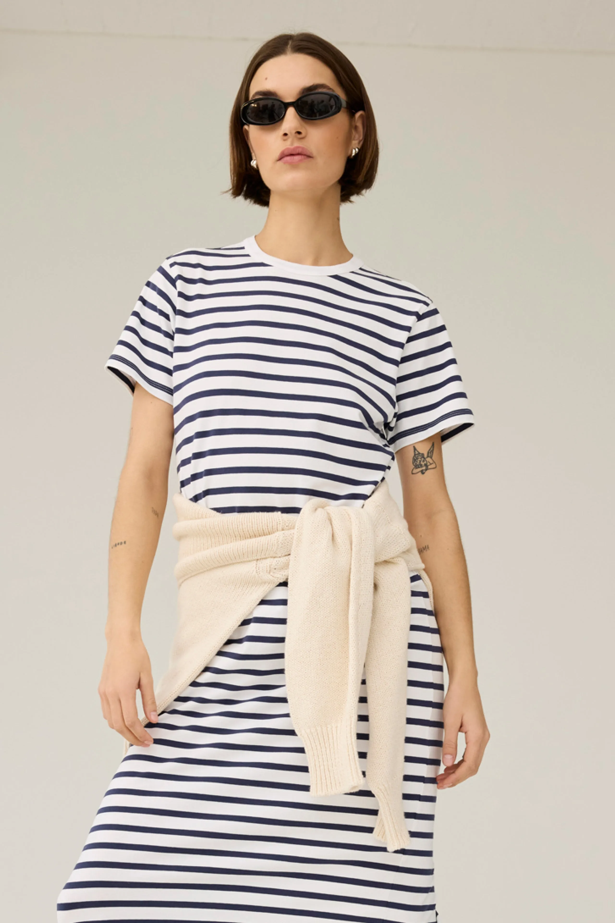 The Perfect Tee Dress in Navy Stripe sold by Sold Out NYC product image thumbnail 2