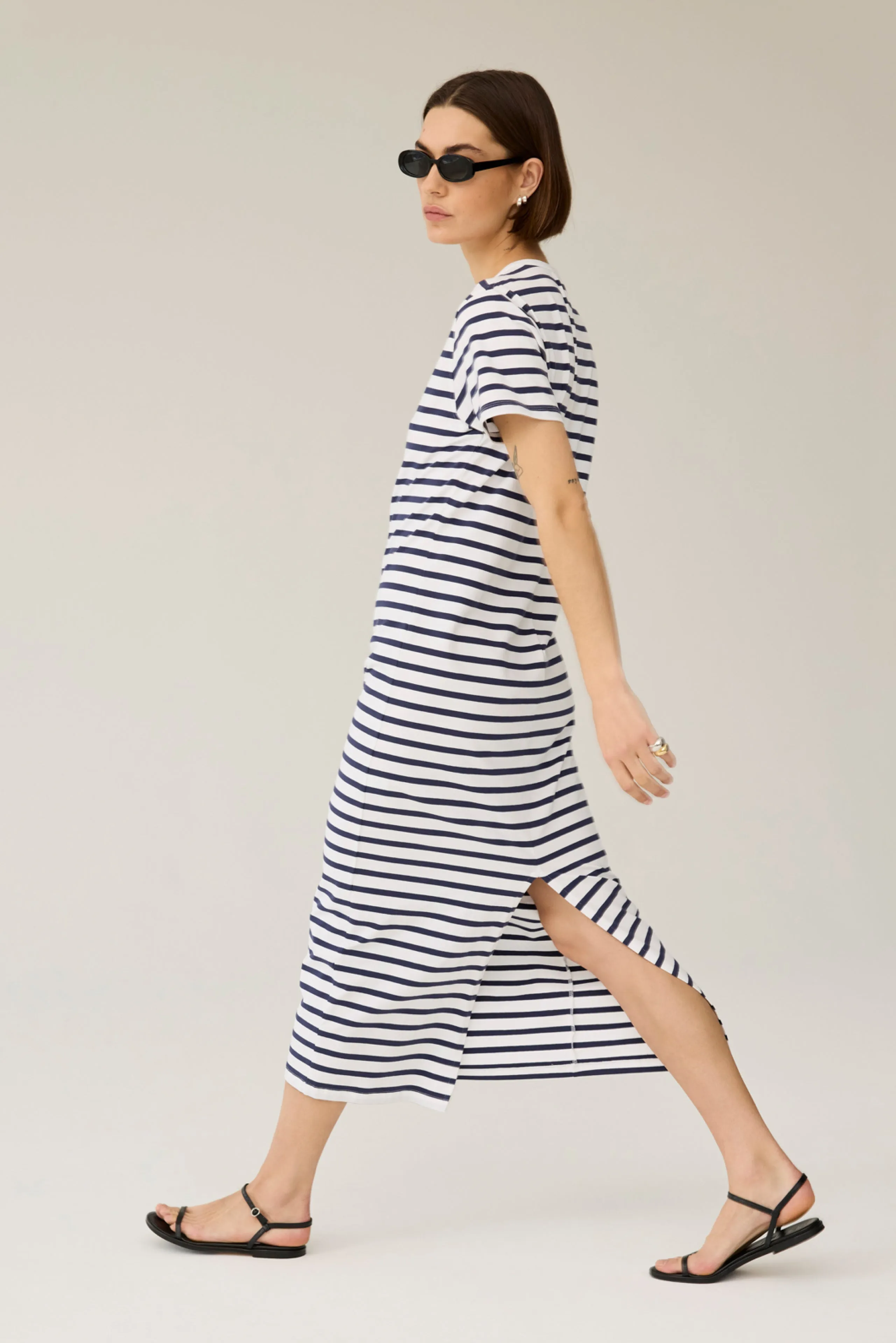 The Perfect Tee Dress in Navy Stripe sold by Sold Out NYC product image thumbnail 3