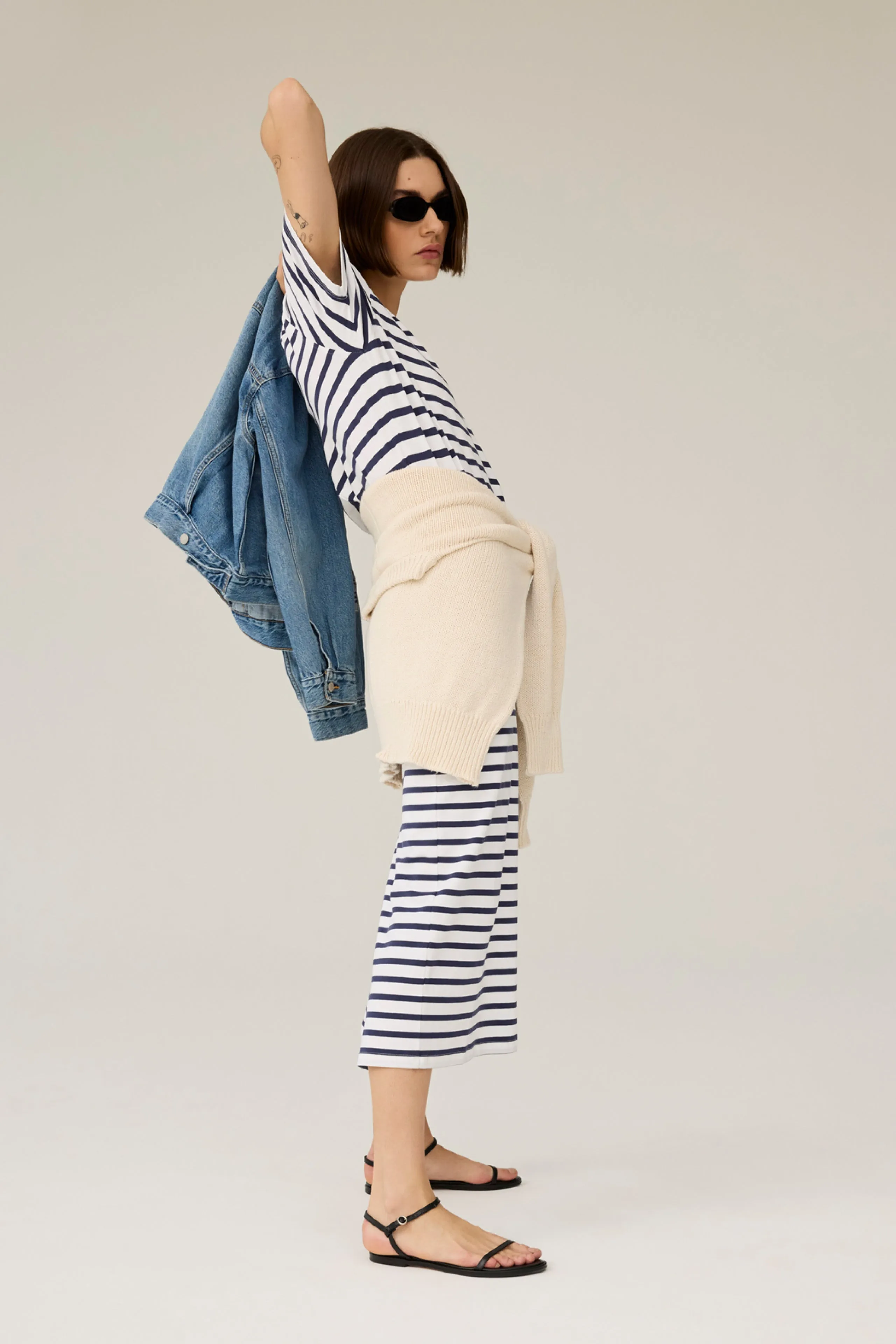 The Perfect Tee Dress in Navy Stripe sold by Sold Out NYC product image thumbnail 4