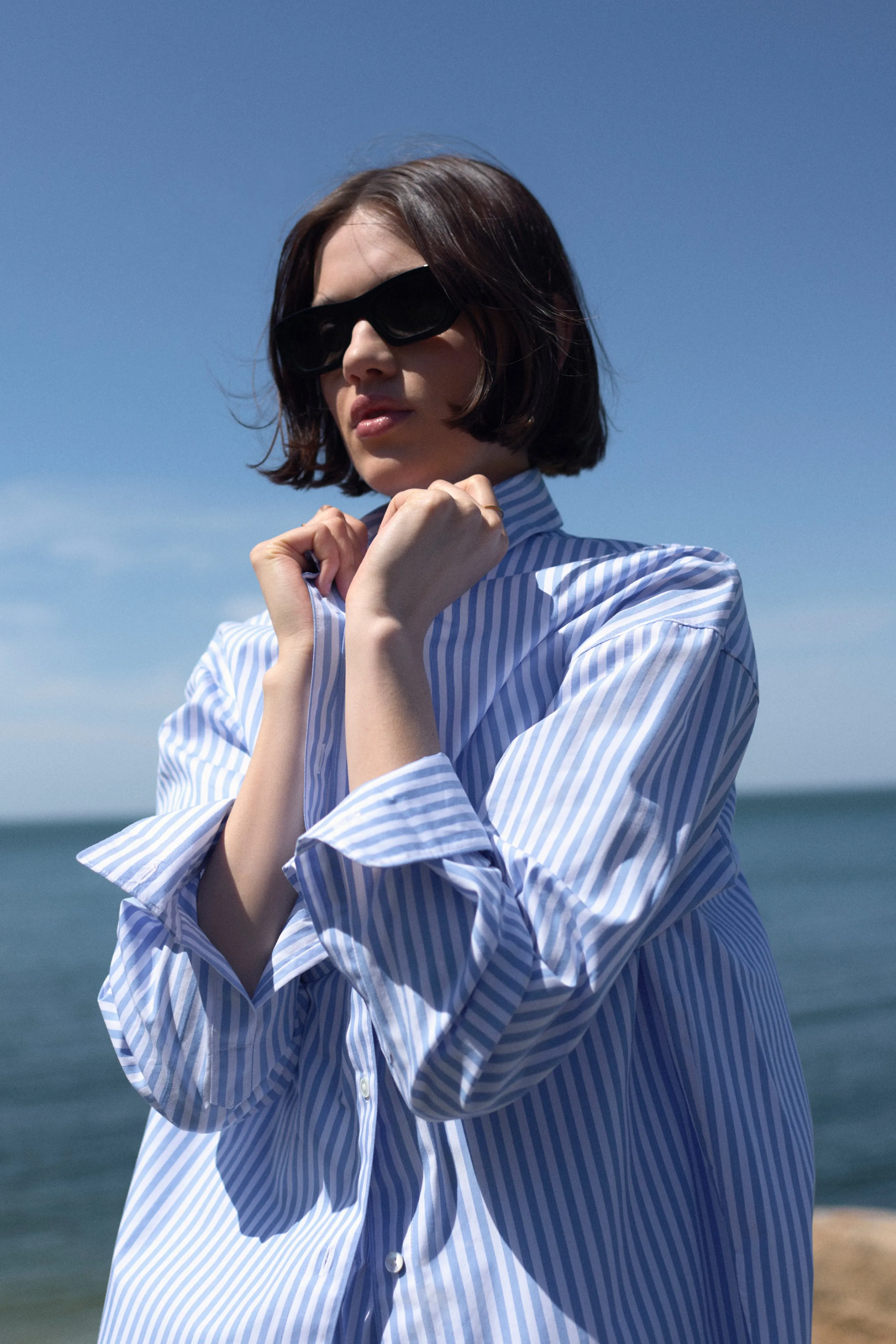 The Everything Shirt in French Blue Stripe sold by Sold Out NYC product image thumbnail 4