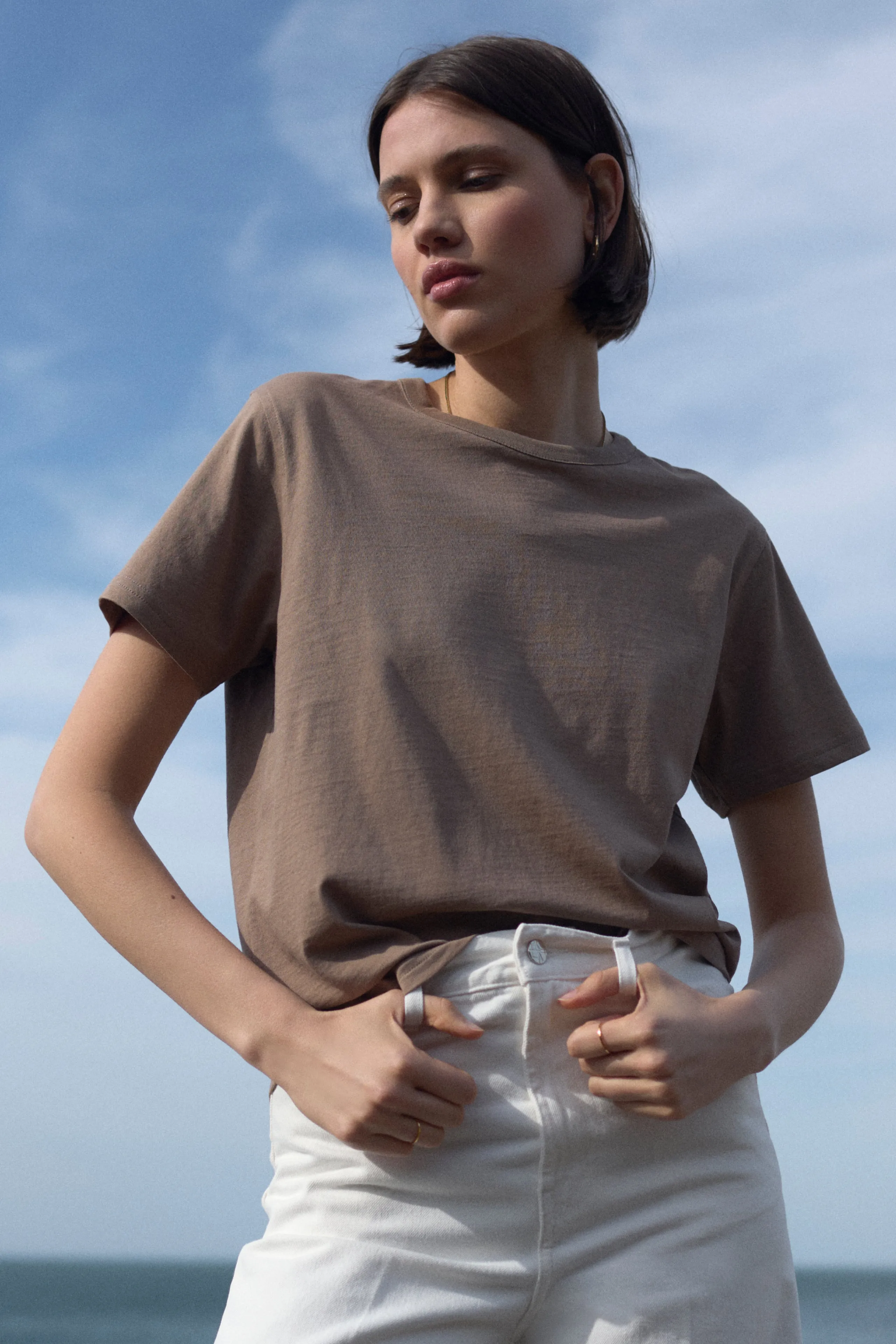 The Iconically Soft Perfect Tee in Truffle sold by Sold Out NYC product image thumbnail 3