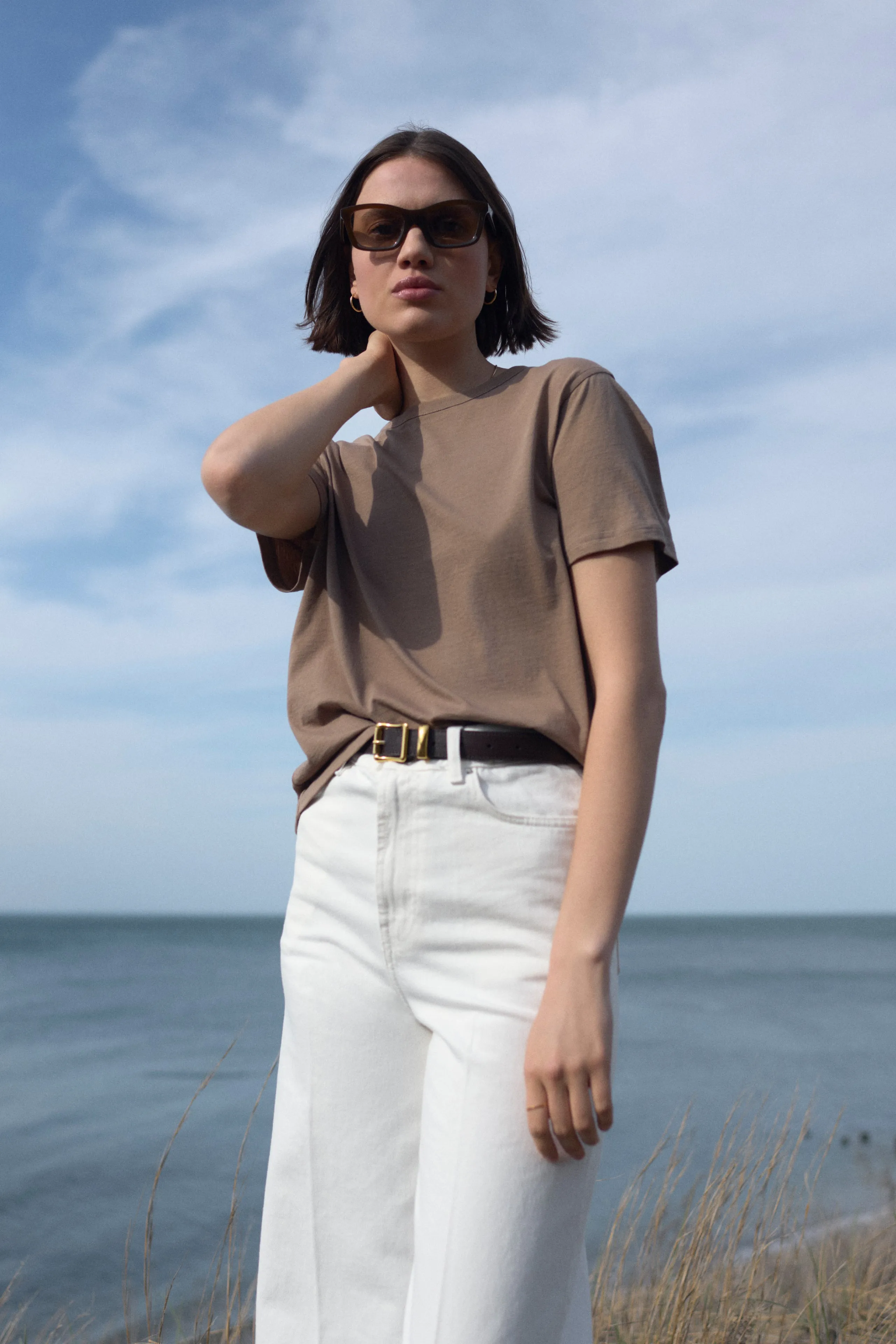 The Iconically Soft Perfect Tee in Truffle sold by Sold Out NYC product image thumbnail 4