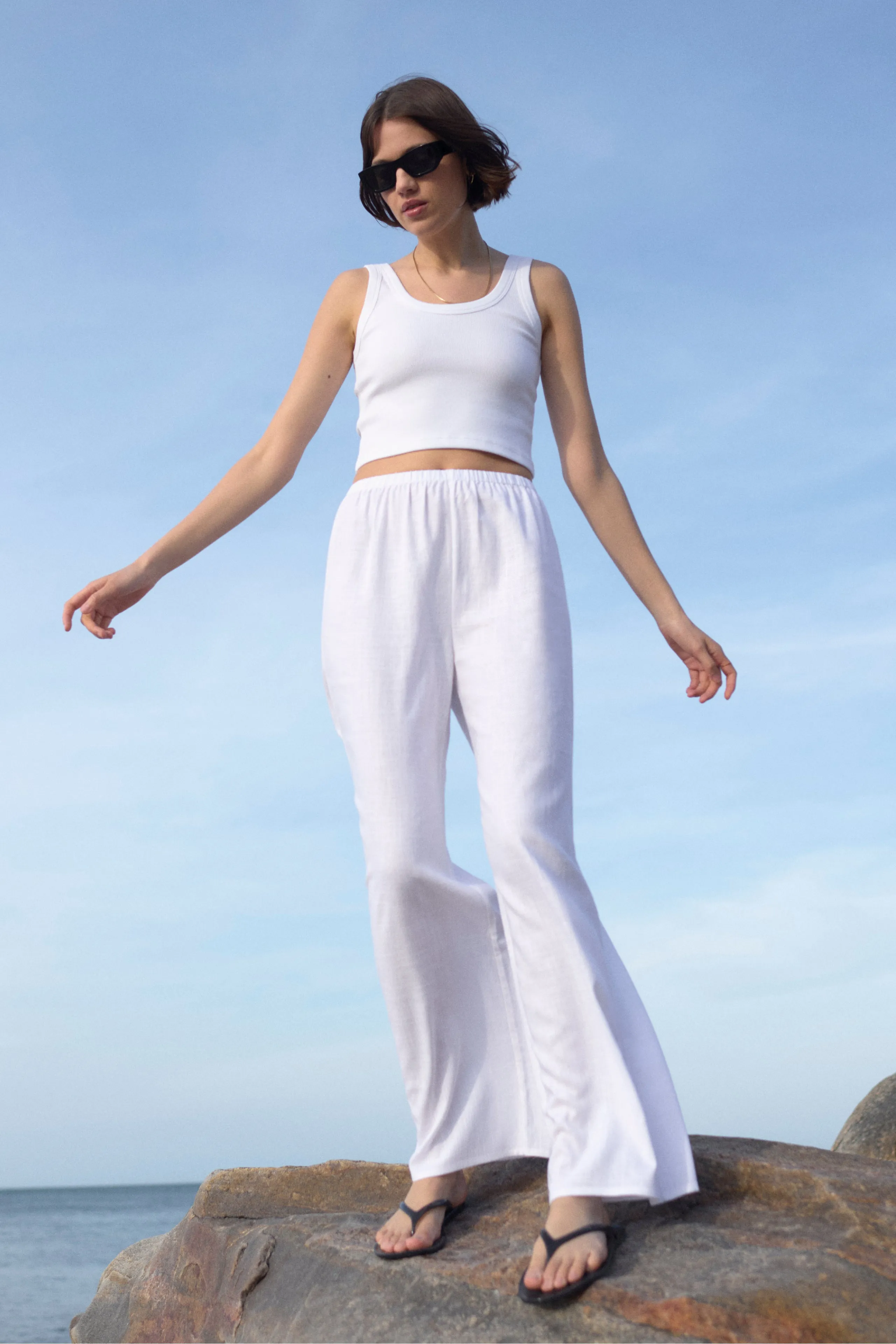 The Linen Everything Pant in White sold by Sold Out NYC