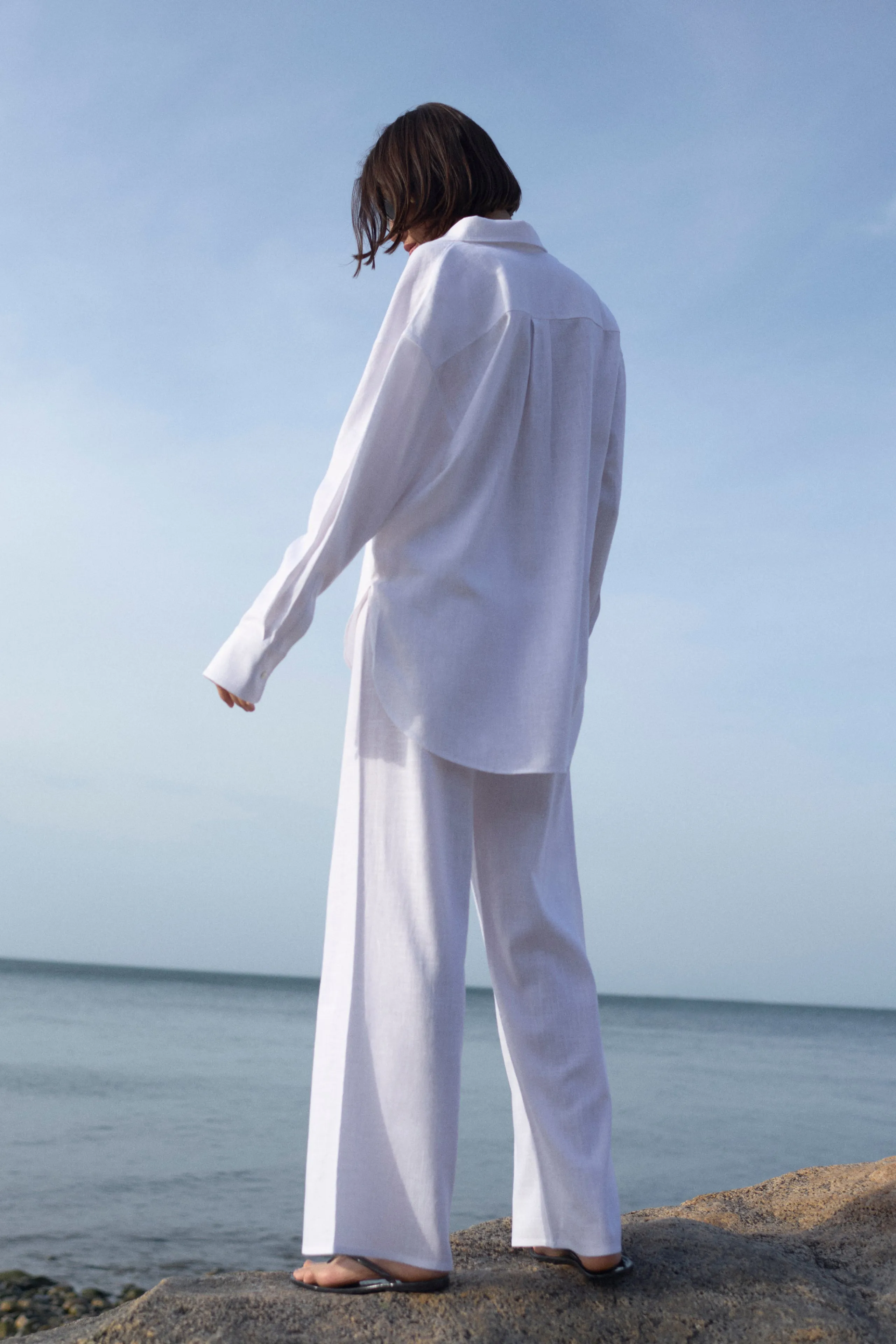 The Linen Everything Pant in White sold by Sold Out NYC product image thumbnail 5