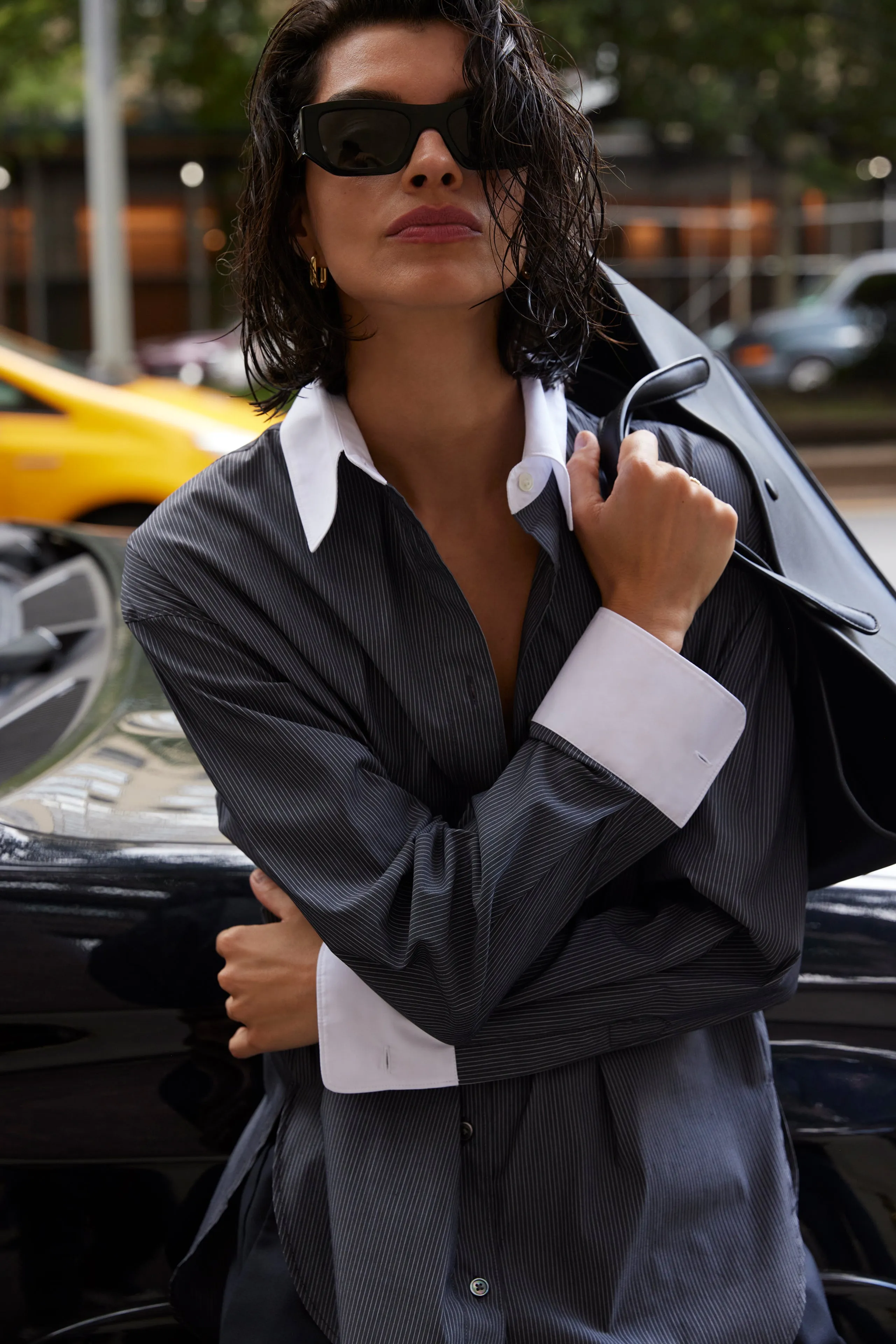 The Everything Shirt in Charcoal Micro Stripe sold by Sold Out NYC product image thumbnail 5