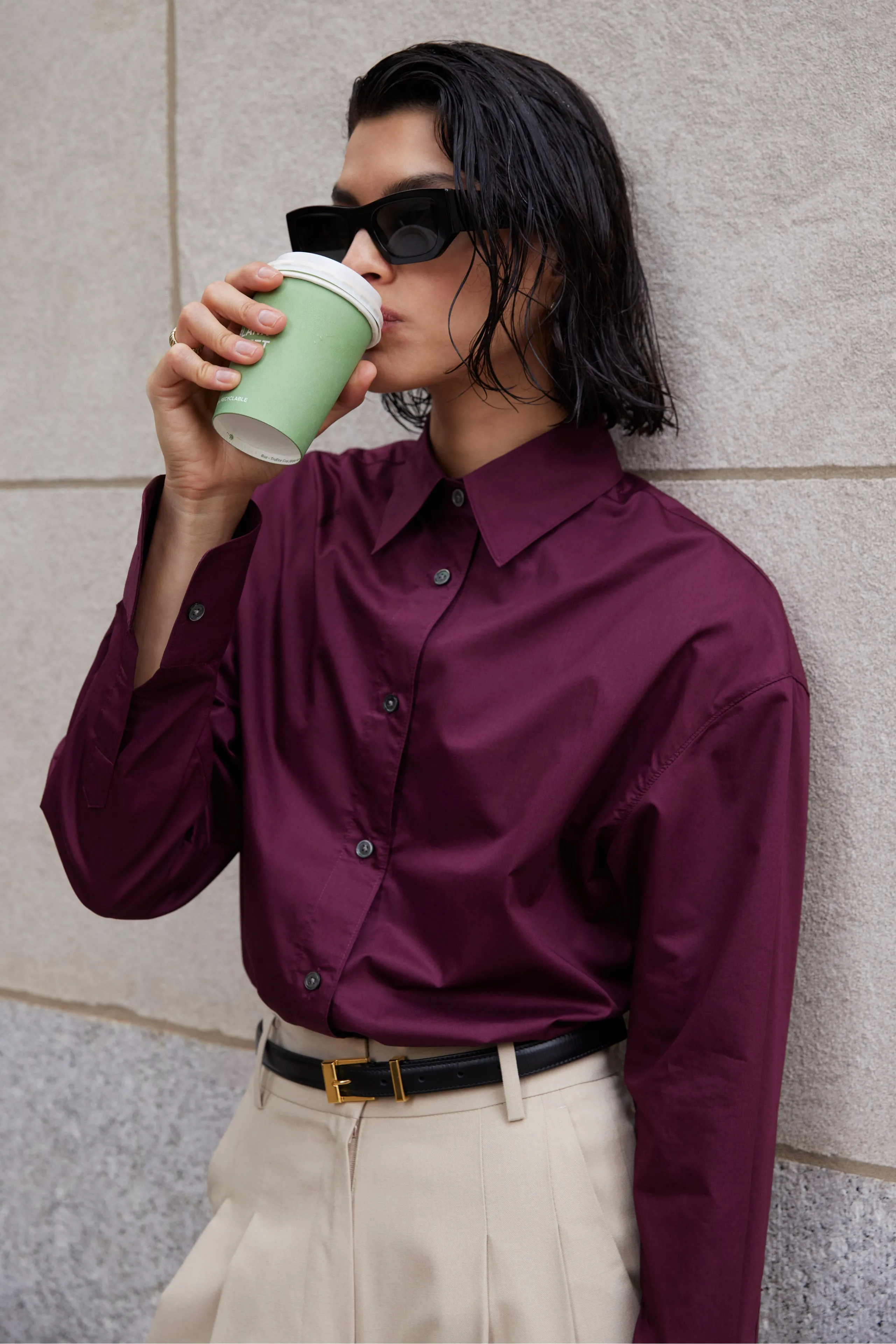 The Everything Shirt in Bordeaux sold by Sold Out NYC product image thumbnail 4