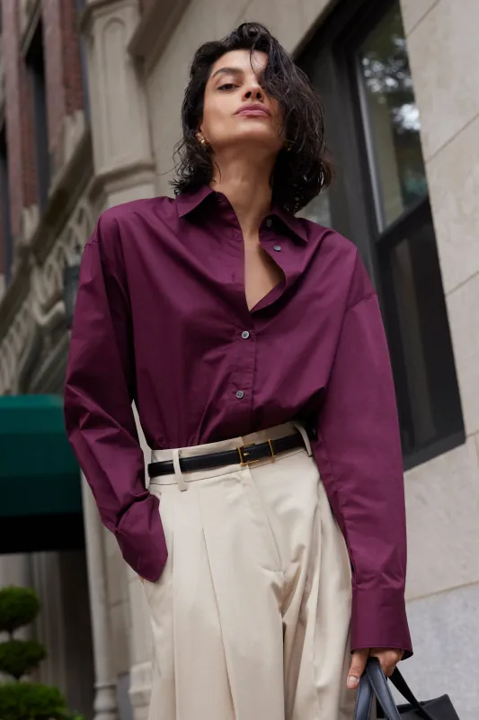 The Everything Shirt in Bordeaux sold by Sold Out NYC