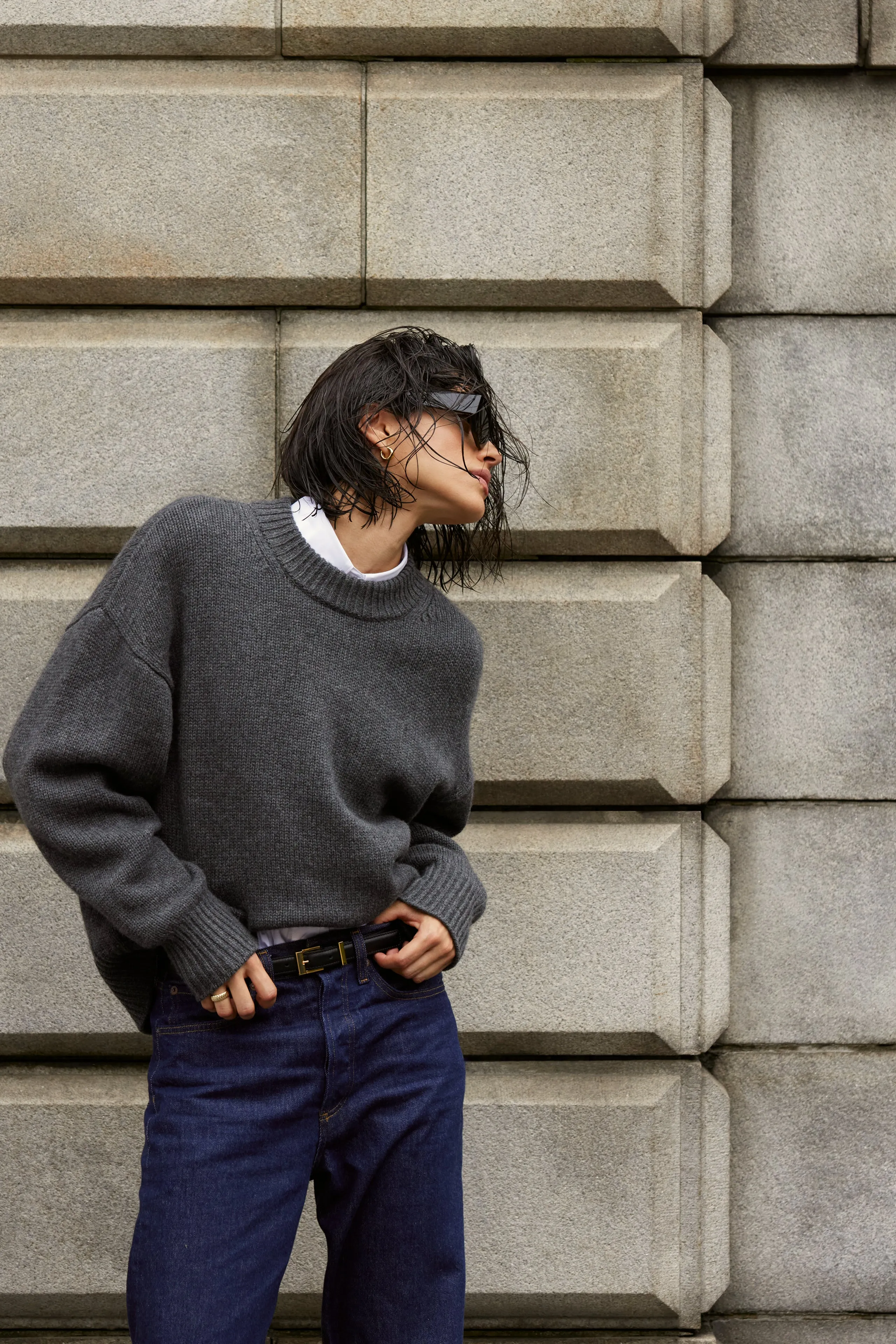 The Cashmere Signature Crew in Charcoal sold by Sold Out NYC product image thumbnail 2