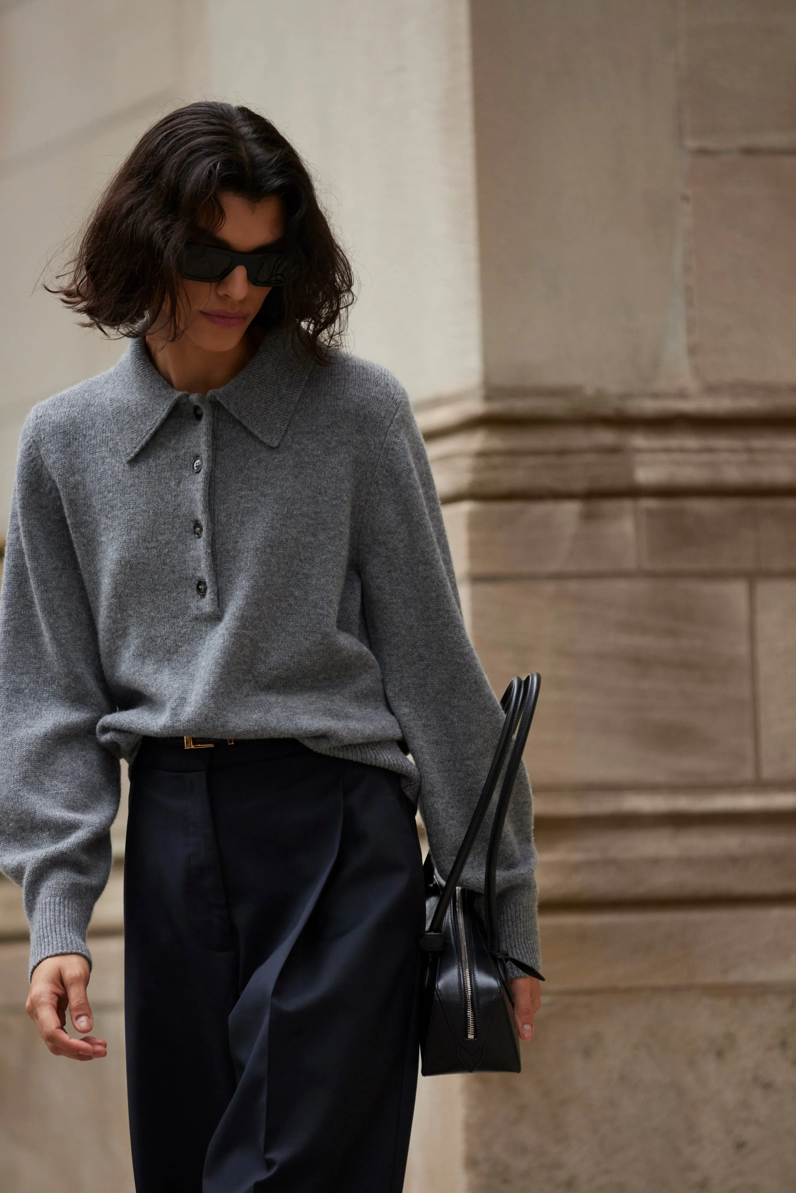 The Cashmere Polo in Heather Grey sold by Sold Out NYC