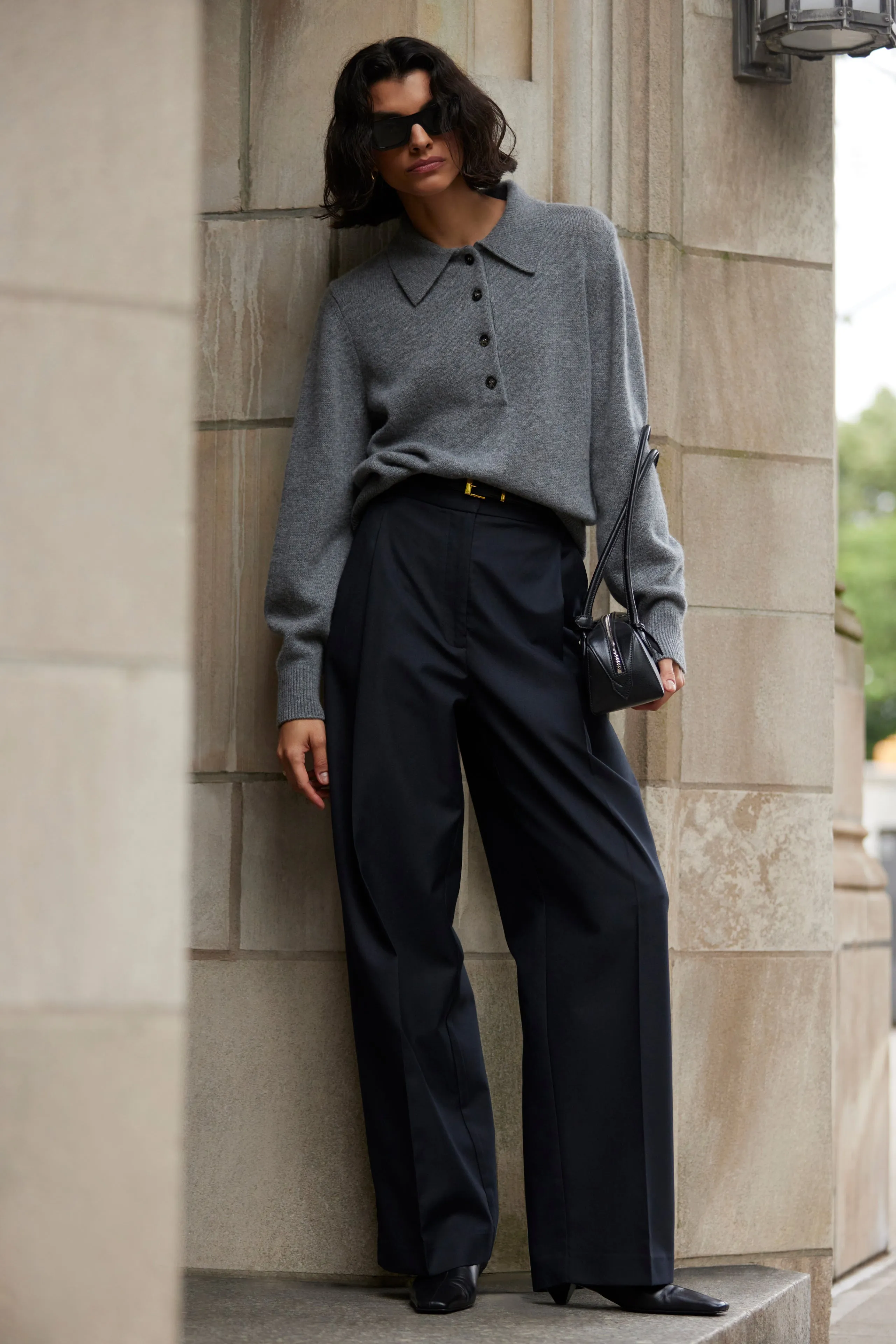 The Cashmere Polo in Heather Grey sold by Sold Out NYC product image thumbnail 2