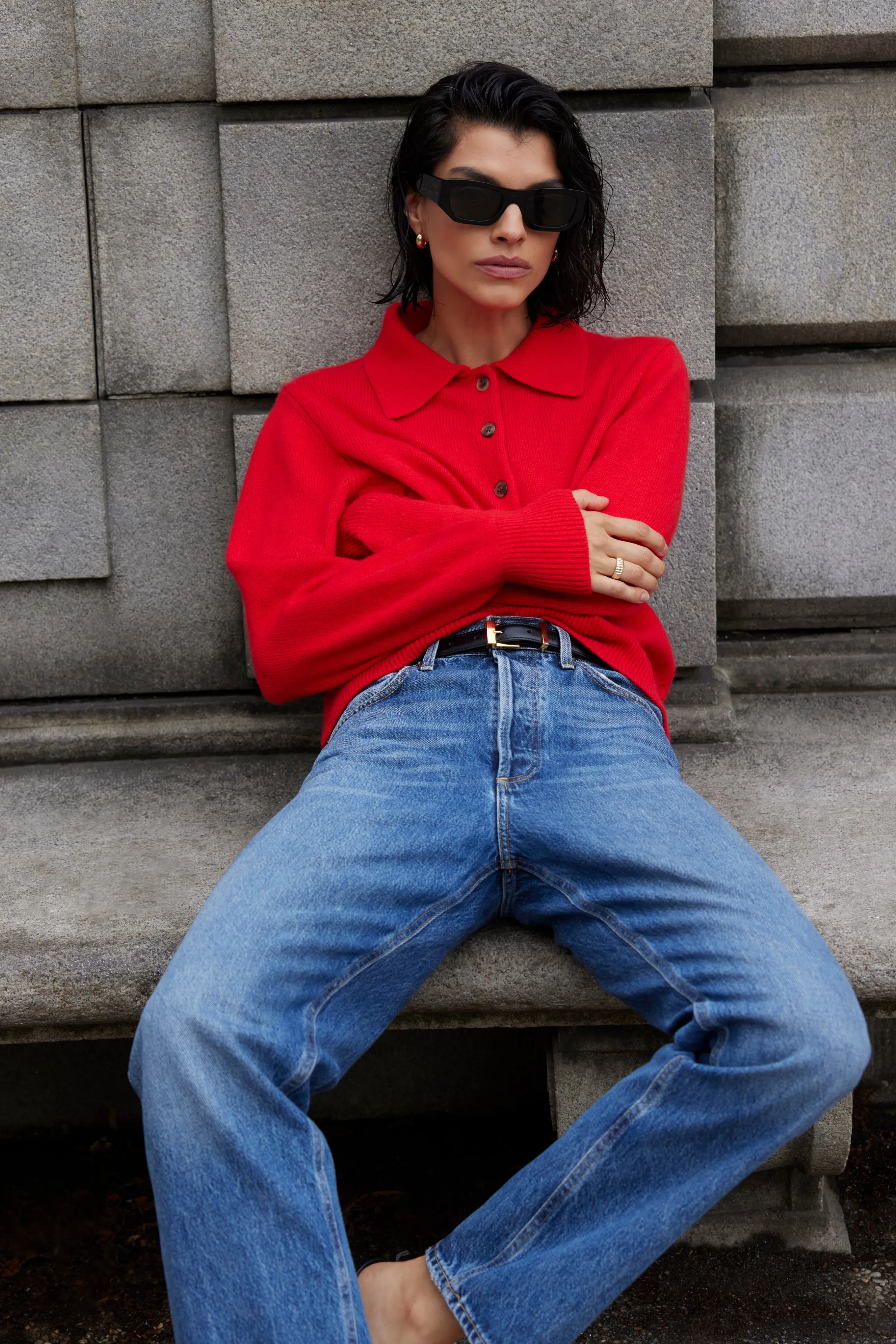 The Cashmere Polo in Cherry sold by Sold Out NYC product image thumbnail 2