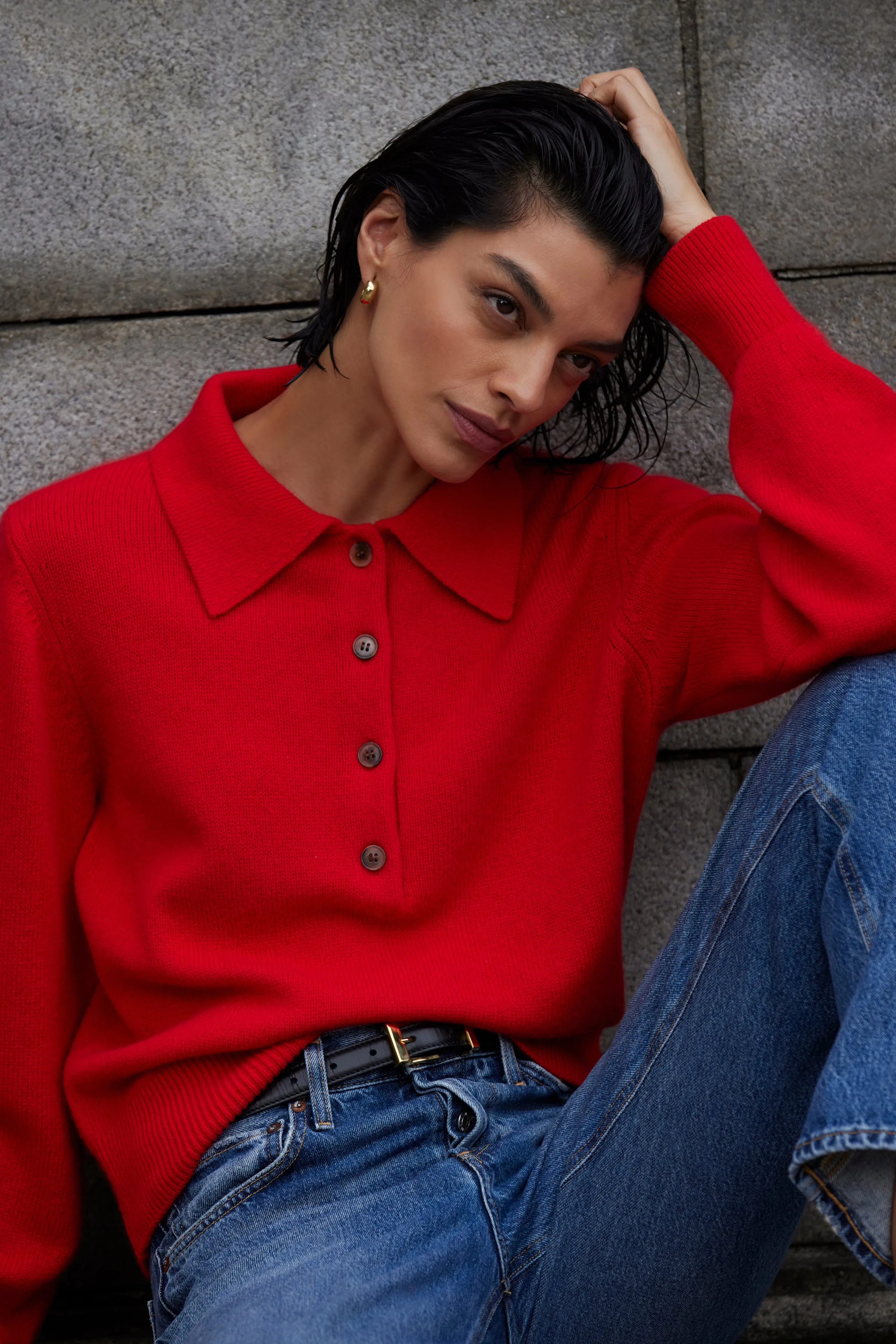 The Cashmere Polo in Cherry sold by Sold Out NYC product image thumbnail 5