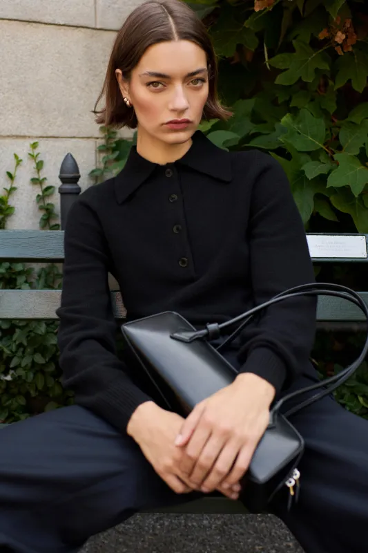 The Cashmere Polo in Black sold by Sold Out NYC
