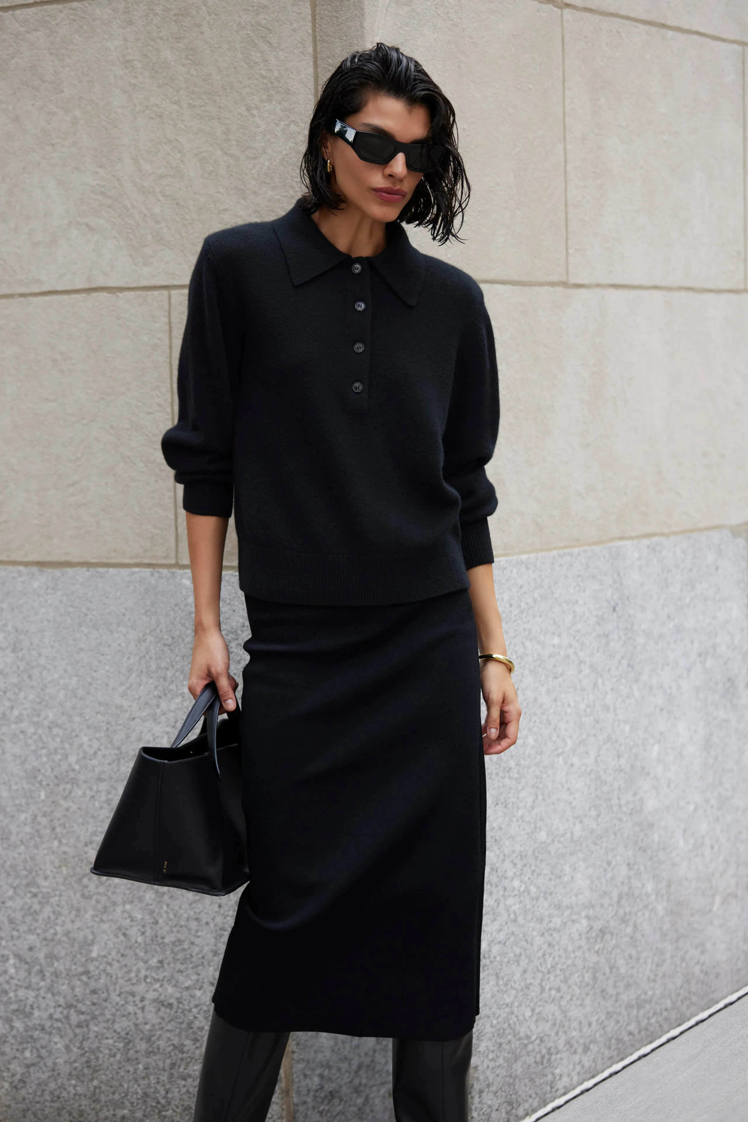 The Cashmere Polo in Black sold by Sold Out NYC product image thumbnail 4