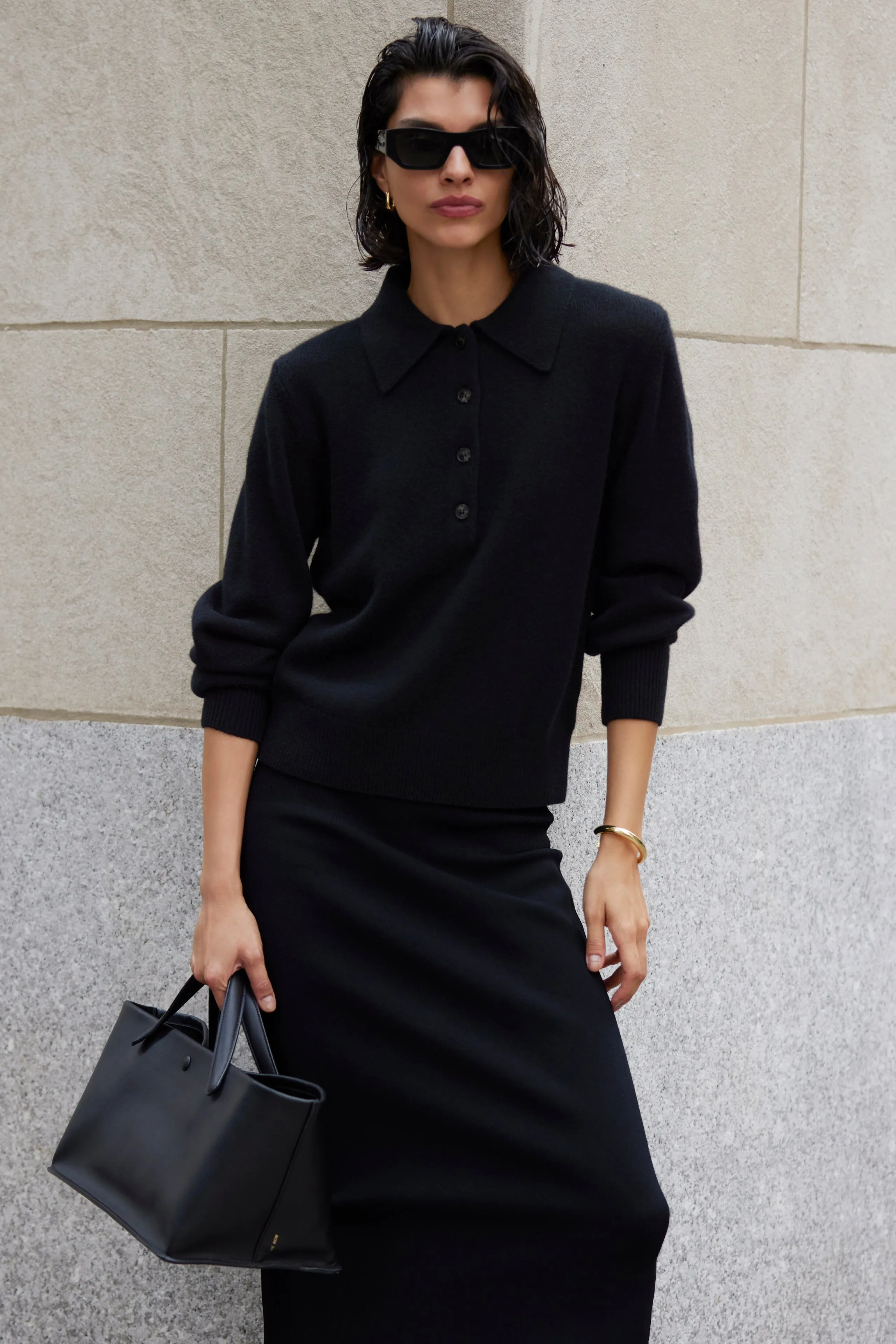 The Cashmere Polo in Black sold by Sold Out NYC product image thumbnail 3