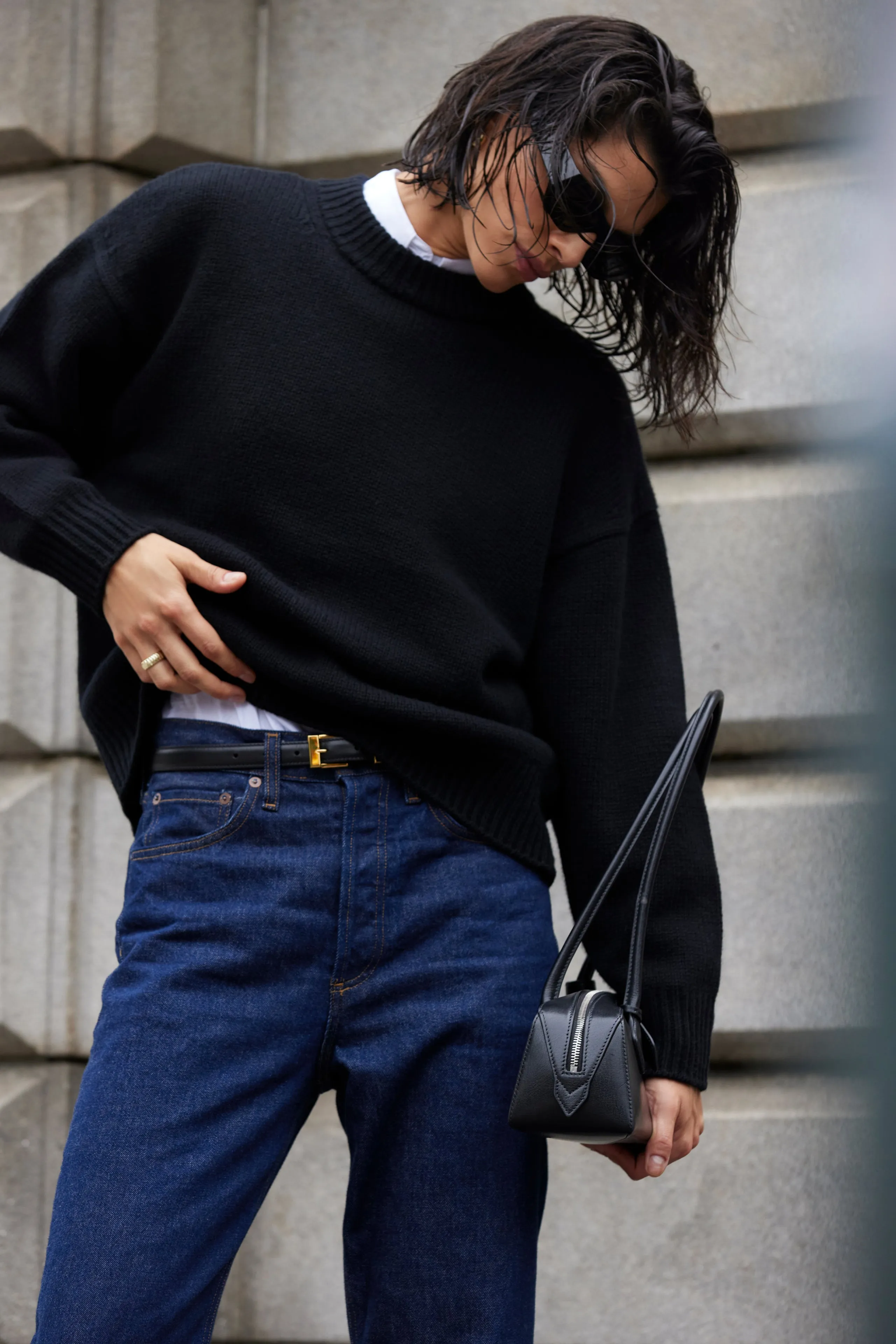 The Cashmere Signature Crew in Black sold by Sold Out NYC