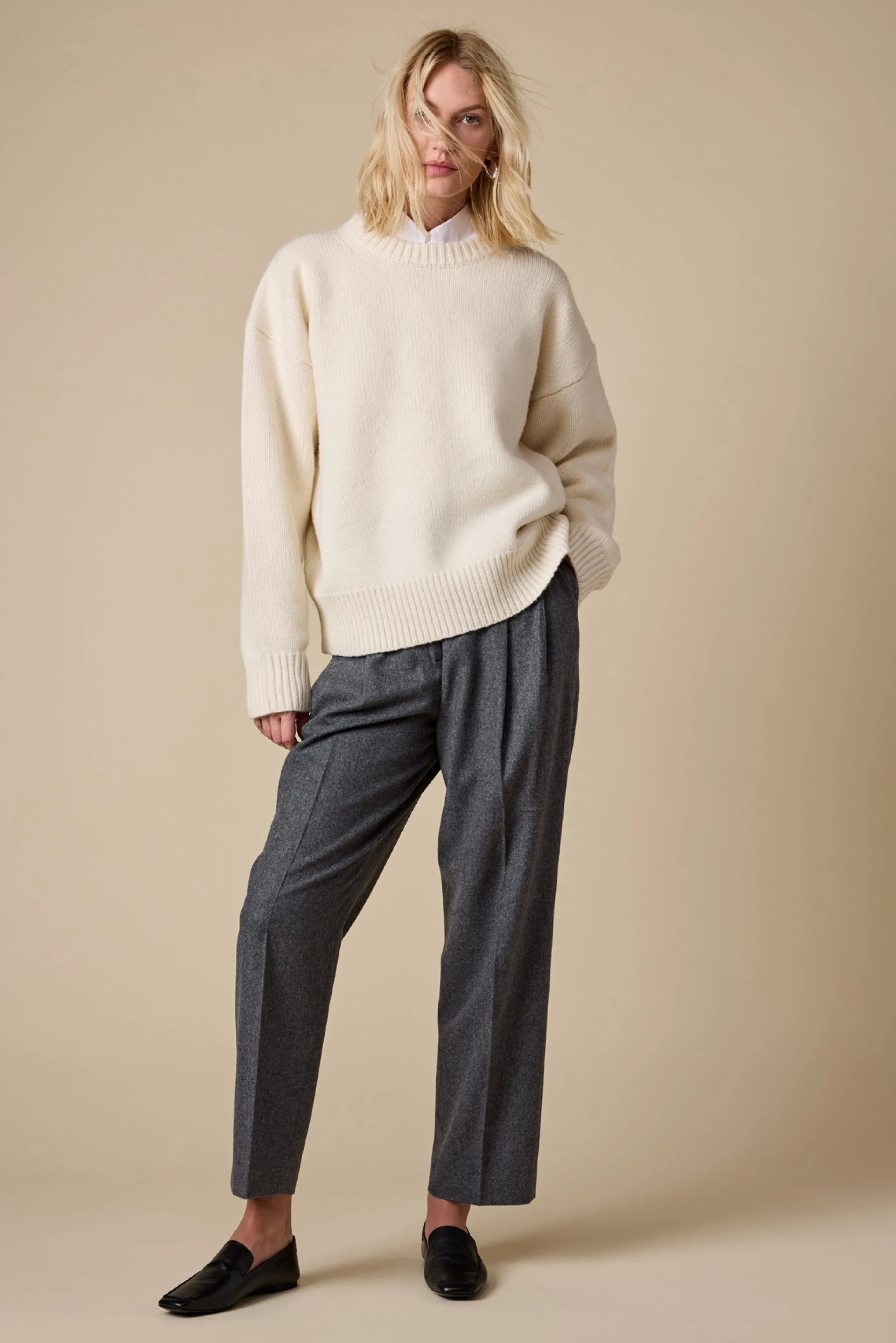 The Cashmere Signature Crew in Cream sold by Sold Out NYC product image thumbnail 5