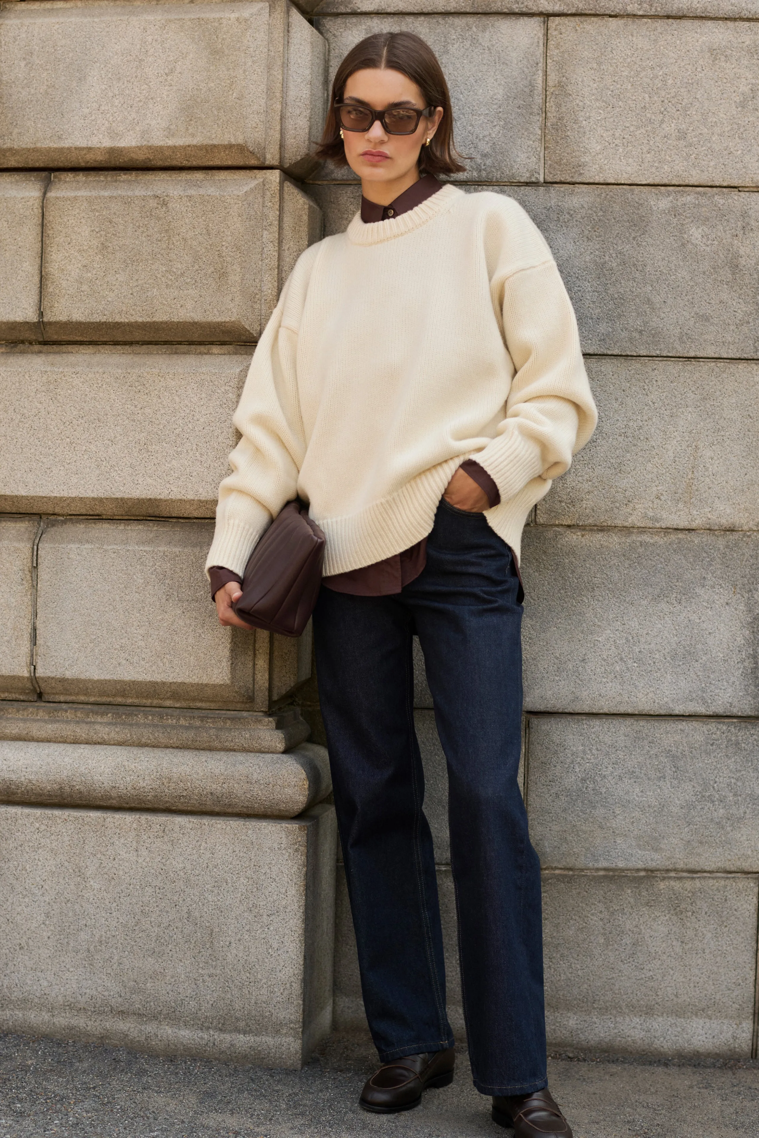 The Cashmere Signature Crew in Cream sold by Sold Out NYC product image thumbnail 2