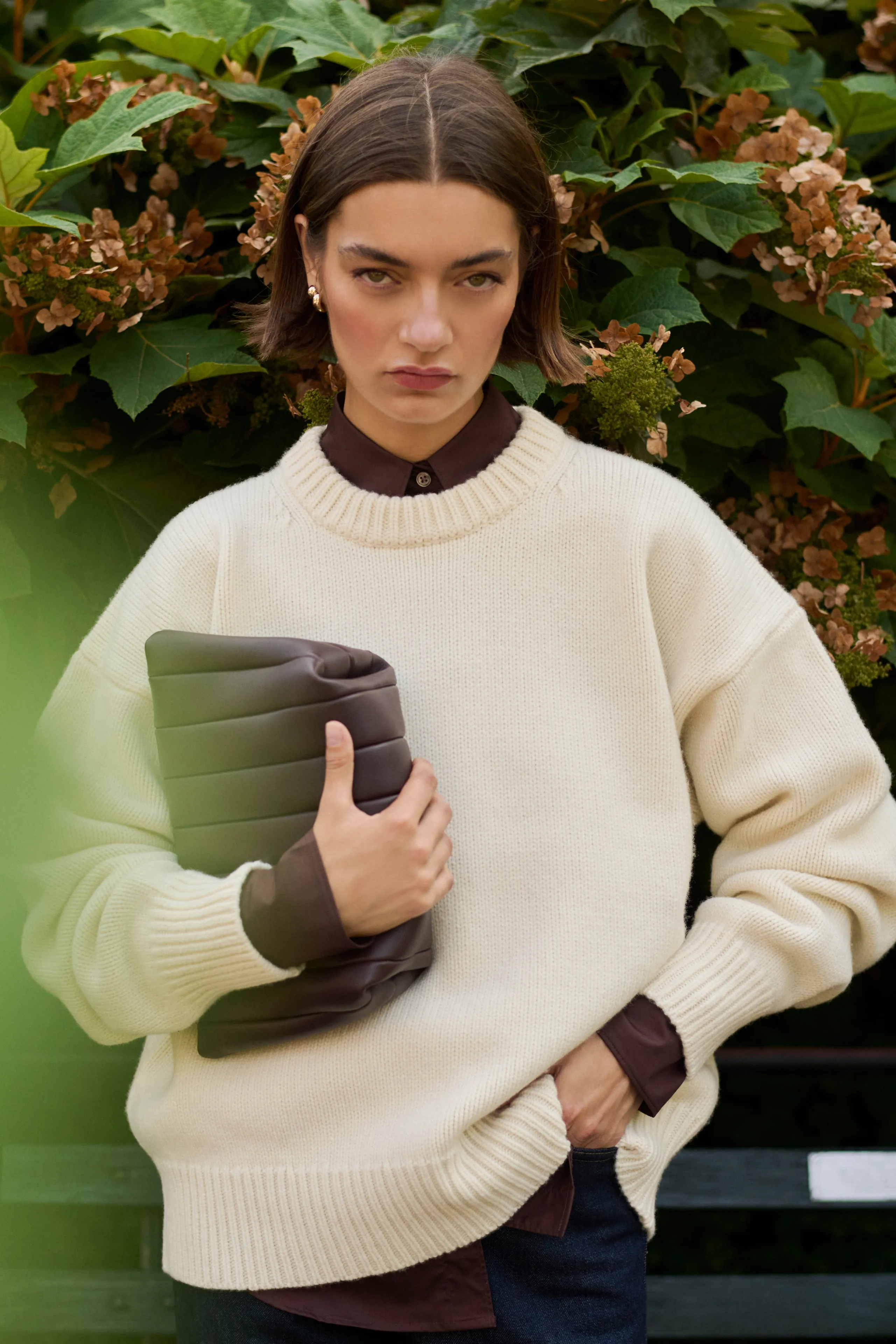 The Cashmere Signature Crew in Cream sold by Sold Out NYC product image thumbnail 3