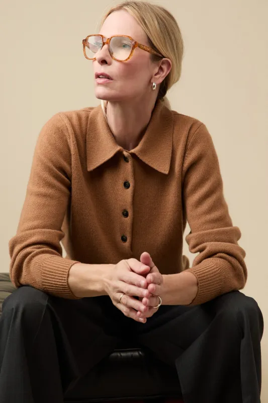 The Cashmere Polo in Camel sold by Sold Out NYC