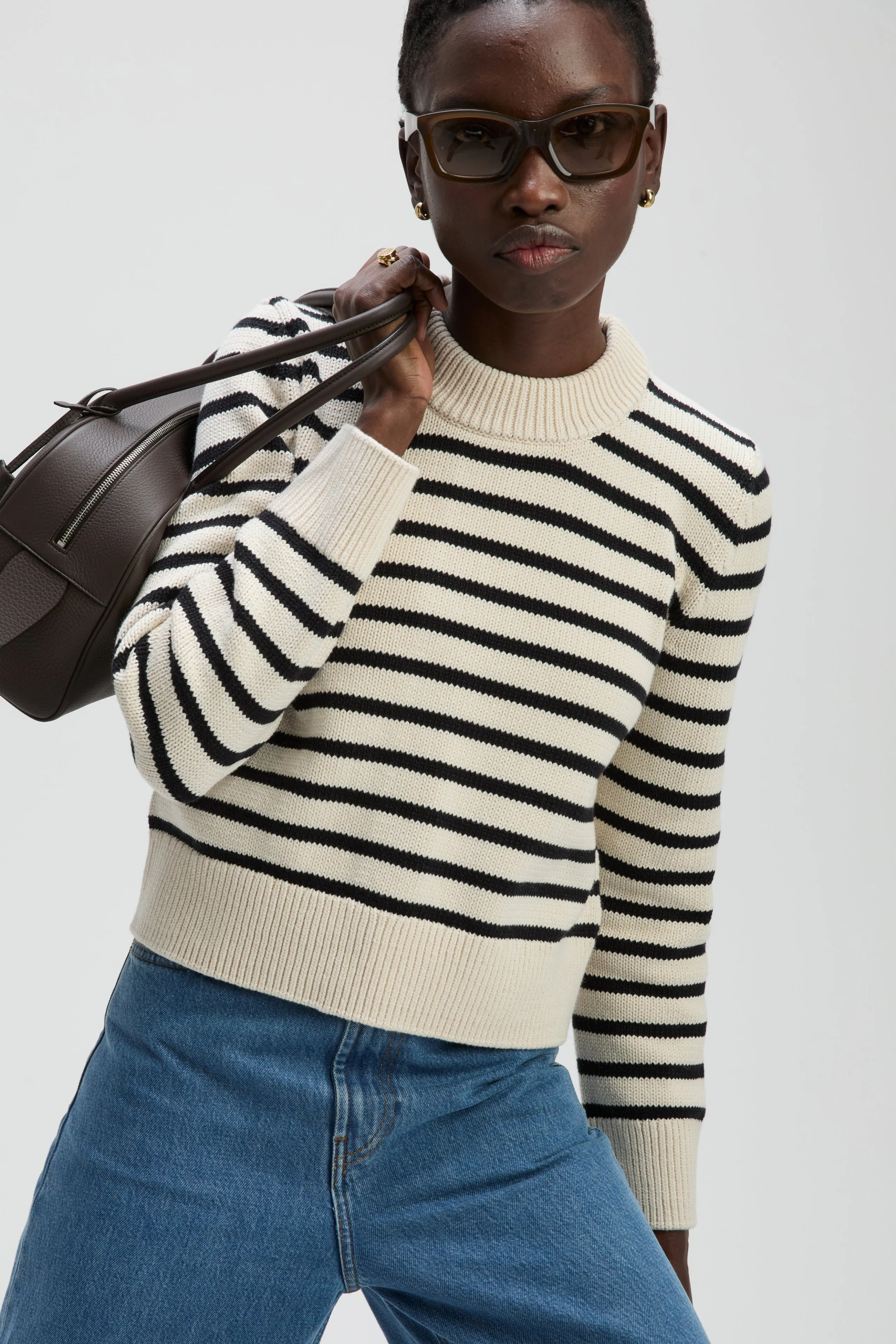 The Favorite Crew in Black & Cream Stripe sold by Sold Out NYC product image thumbnail 4