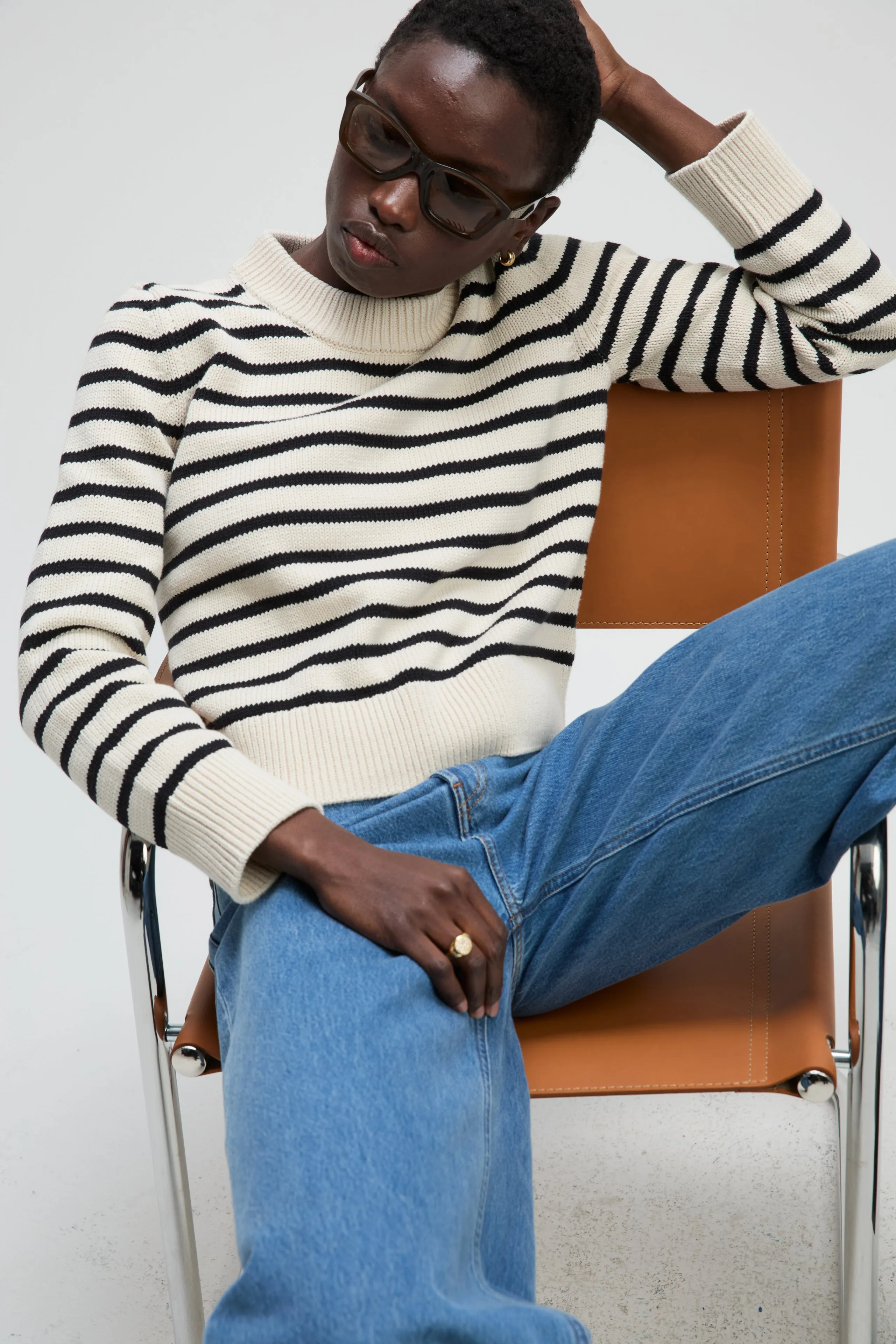 The Favorite Crew in Black & Cream Stripe sold by Sold Out NYC product image thumbnail 5