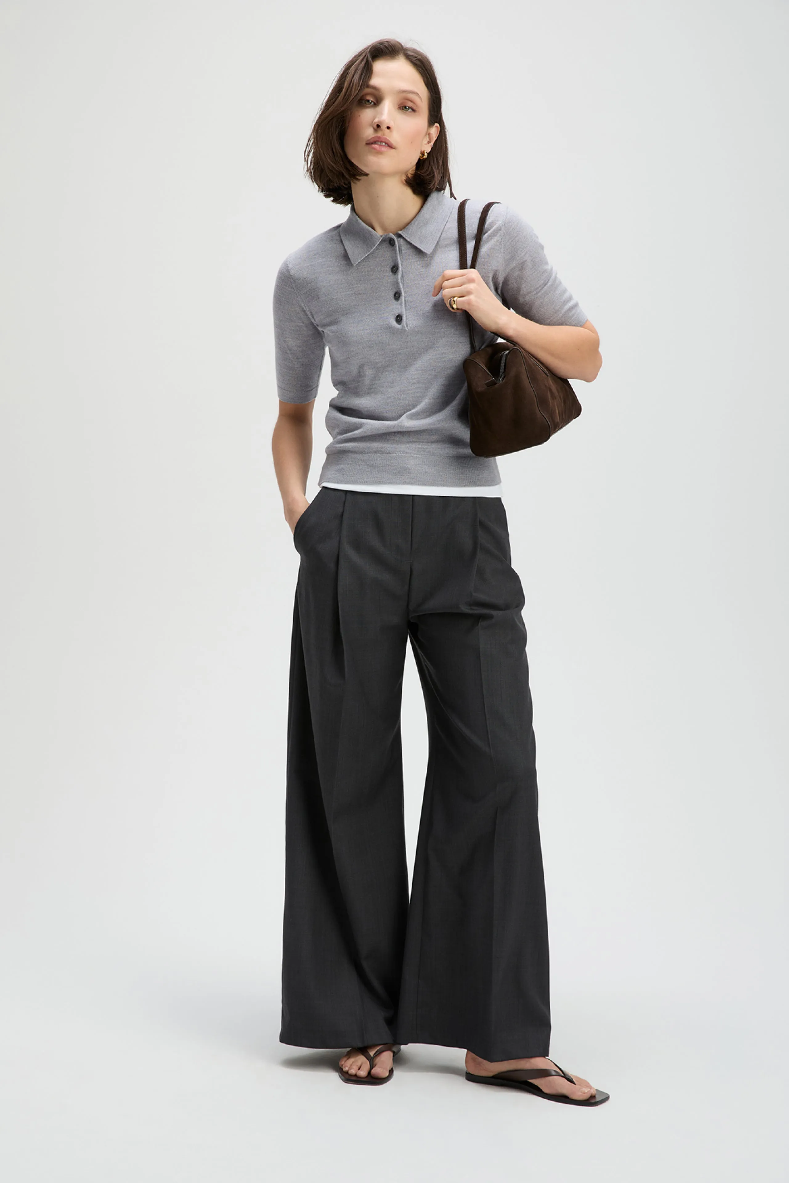 The Refined Short Sleeve Polo in Heather Grey sold by Sold Out NYC product image thumbnail 3