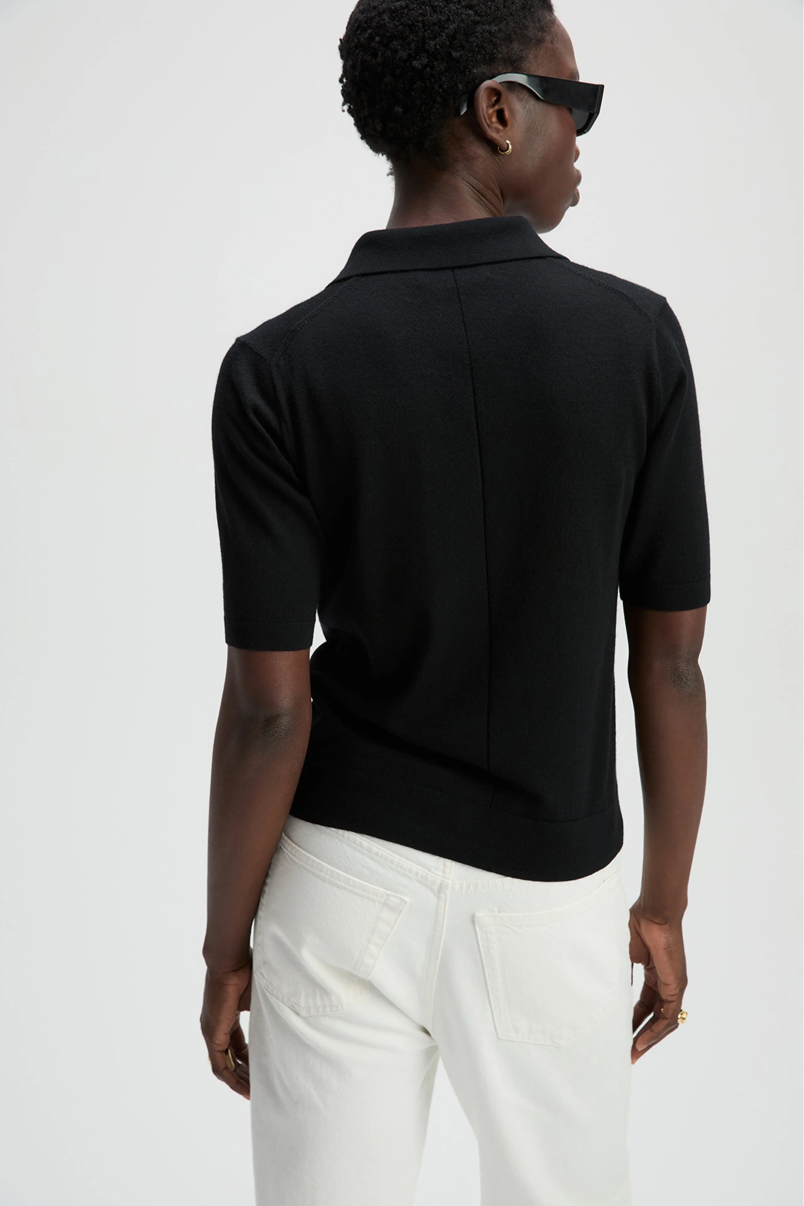 The Refined Short Sleeve Polo in Black sold by Sold Out NYC product image thumbnail 4
