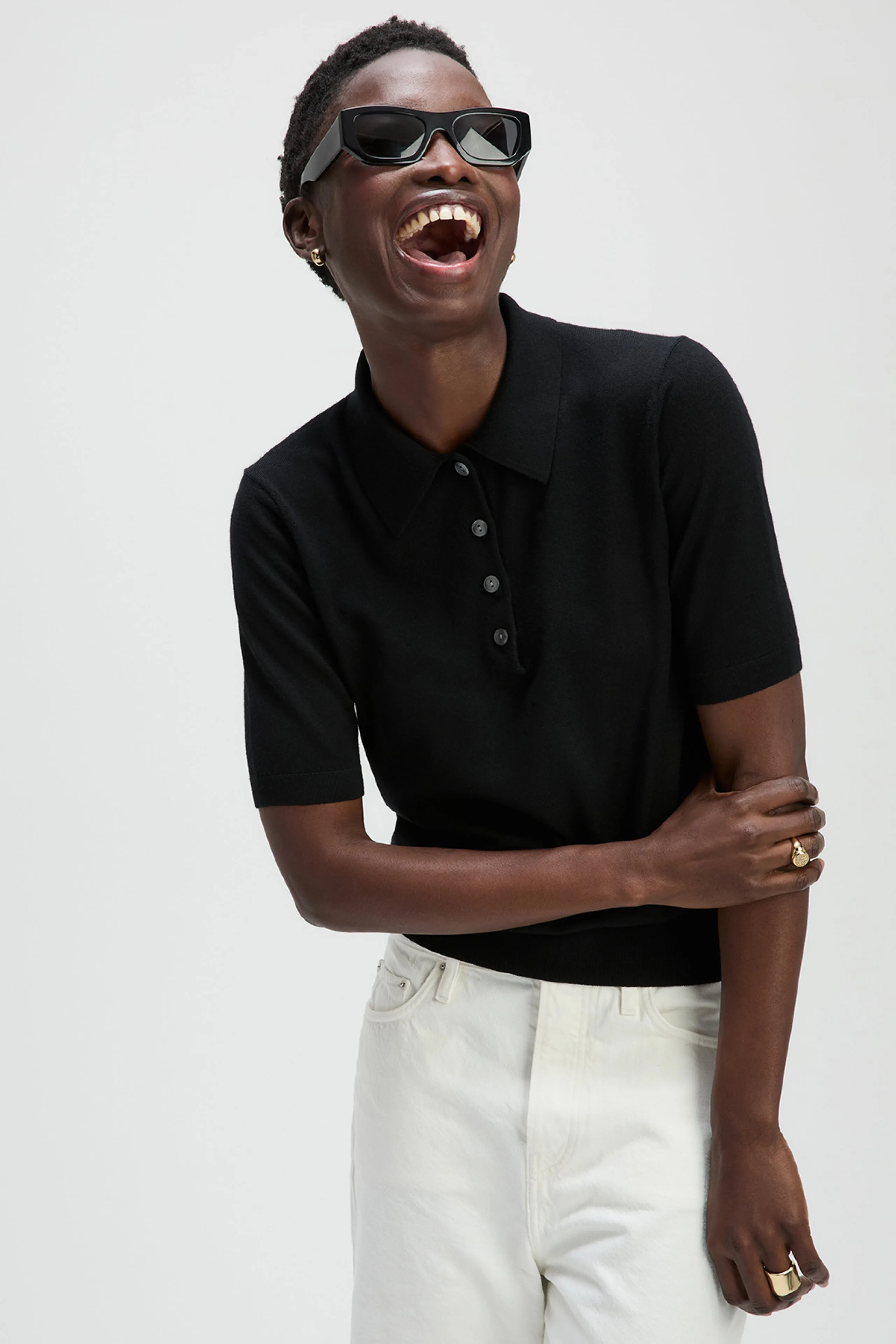 The Refined Short Sleeve Polo in Black sold by Sold Out NYC product image thumbnail 3