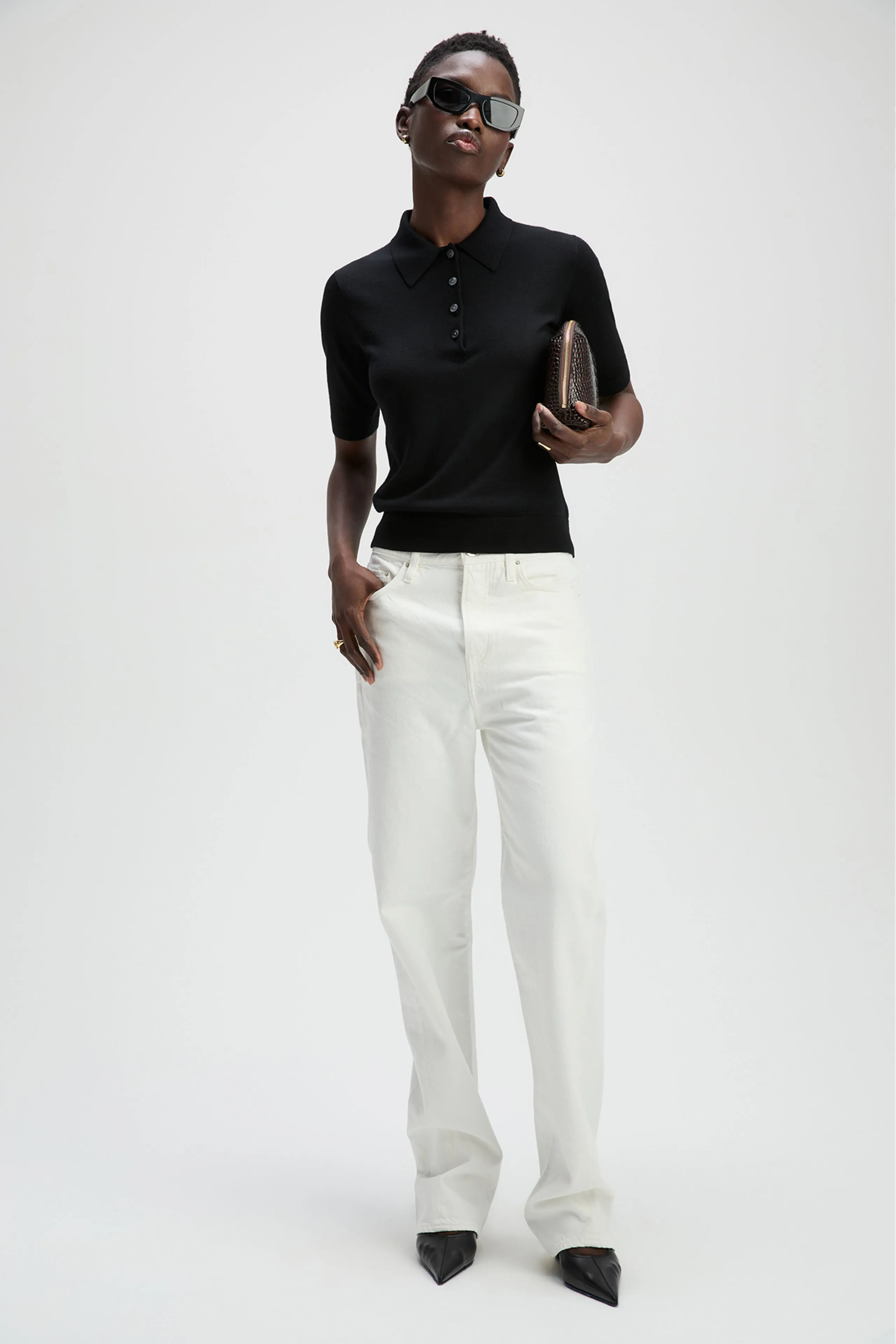The Refined Short Sleeve Polo in Black sold by Sold Out NYC product image thumbnail 2