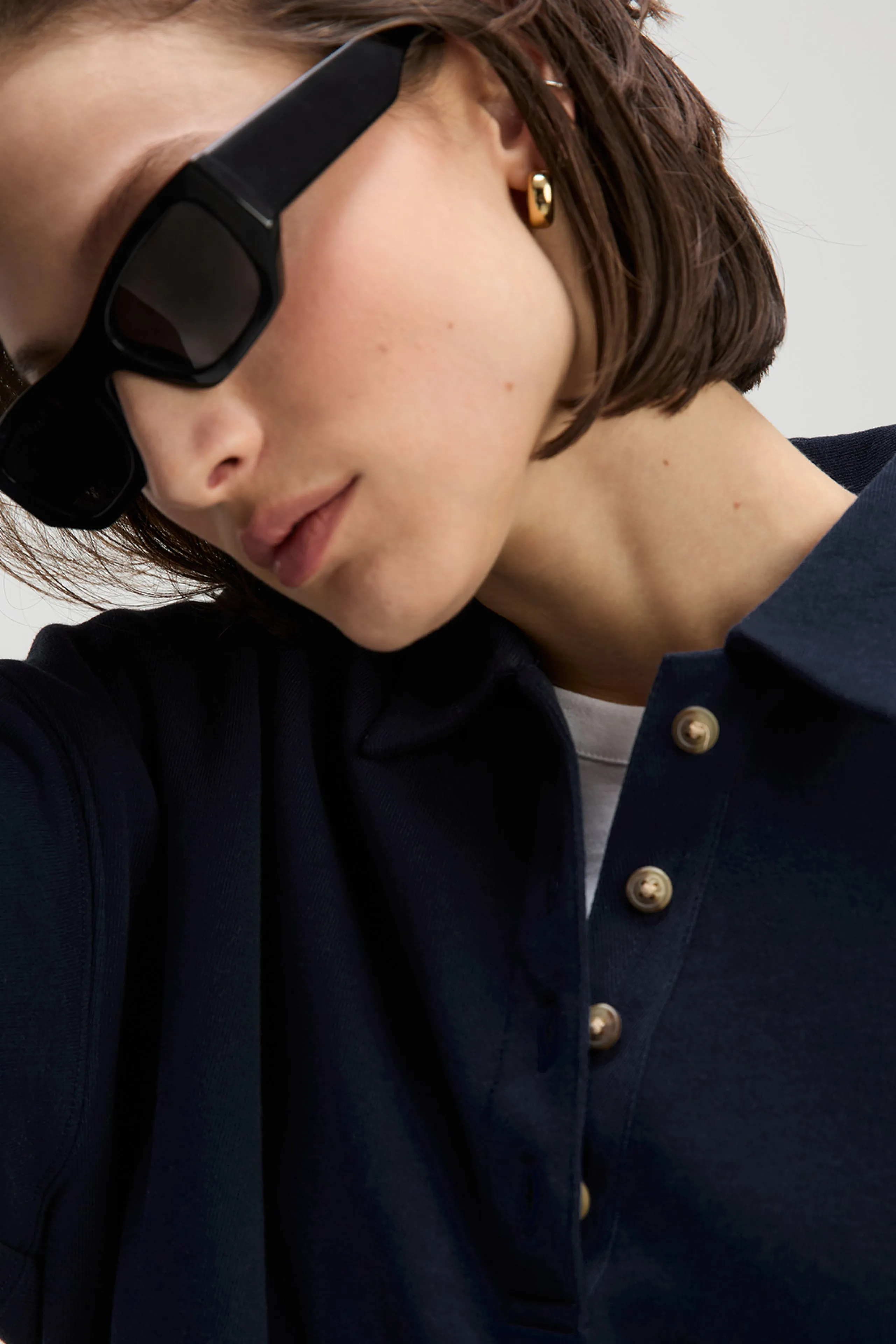 The French Terry Polo in Navy sold by Sold Out NYC product image thumbnail 4