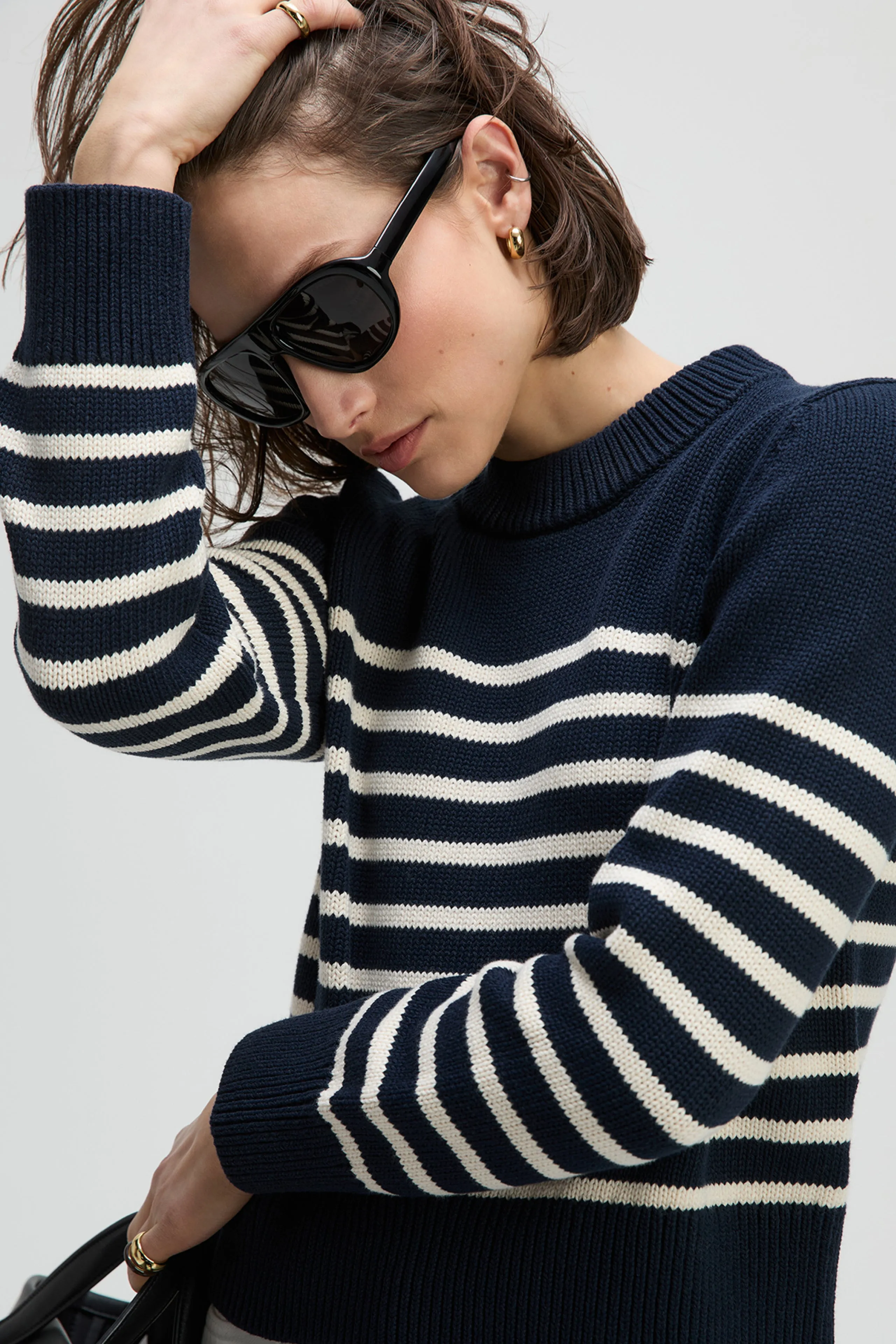The Favorite Crew in Navy & Cream Stripe sold by Sold Out NYC product image thumbnail 5