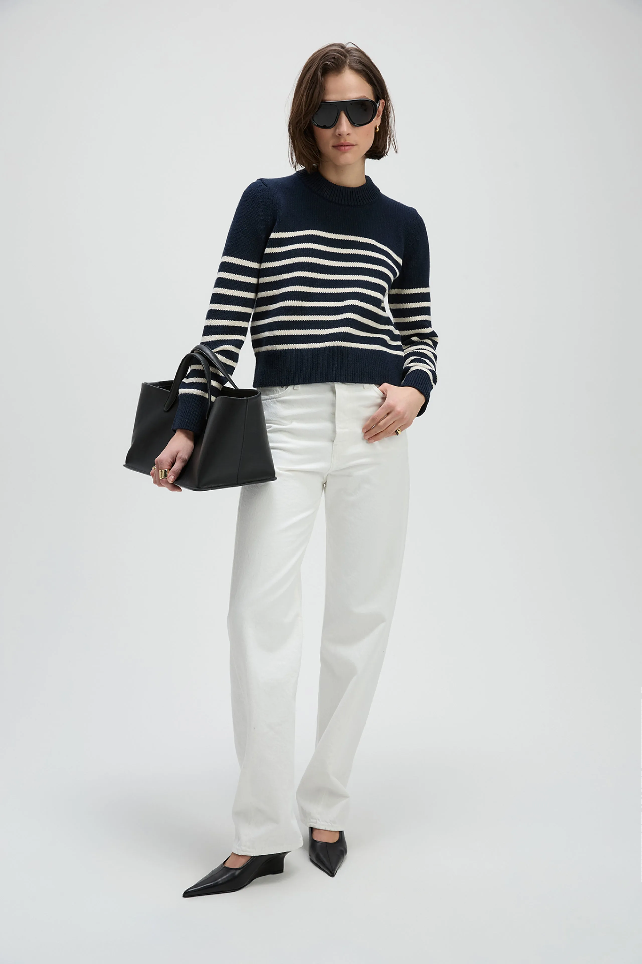 The Favorite Crew in Navy & Cream Stripe sold by Sold Out NYC product image thumbnail 3