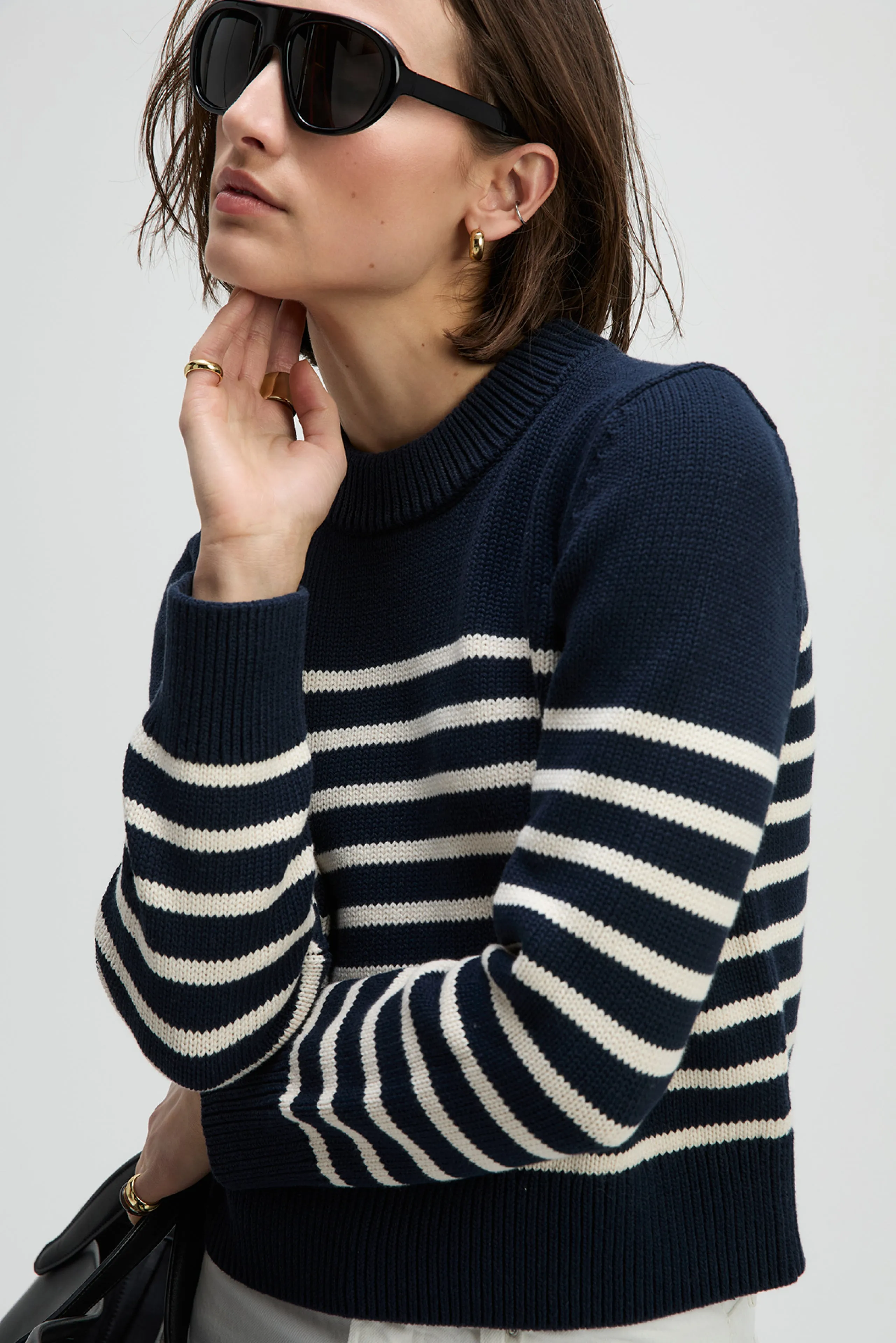 The Favorite Crew in Navy & Cream Stripe sold by Sold Out NYC product image thumbnail 2