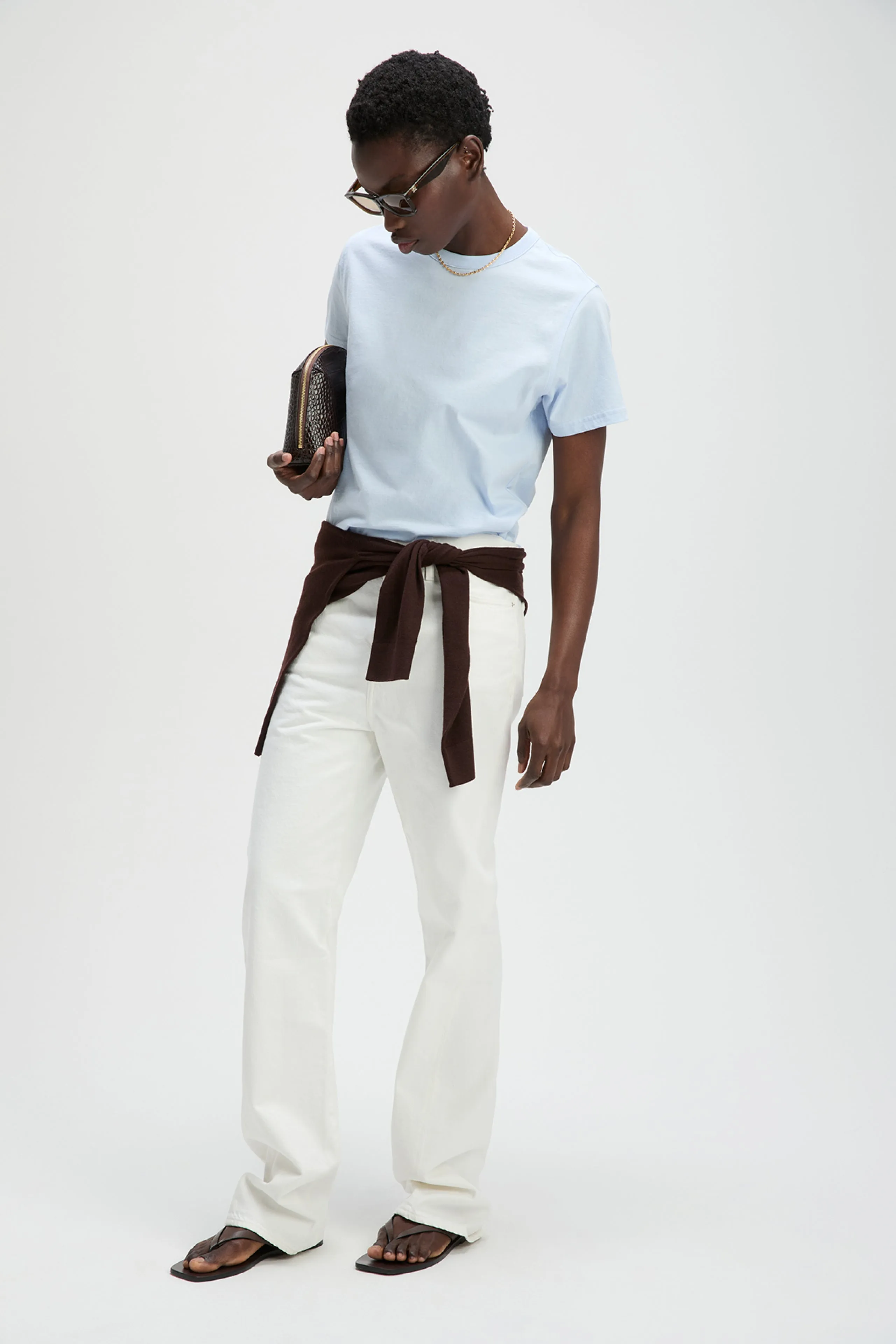 The Iconically Soft Perfect Tee in Azure sold by Sold Out NYC product image thumbnail 3