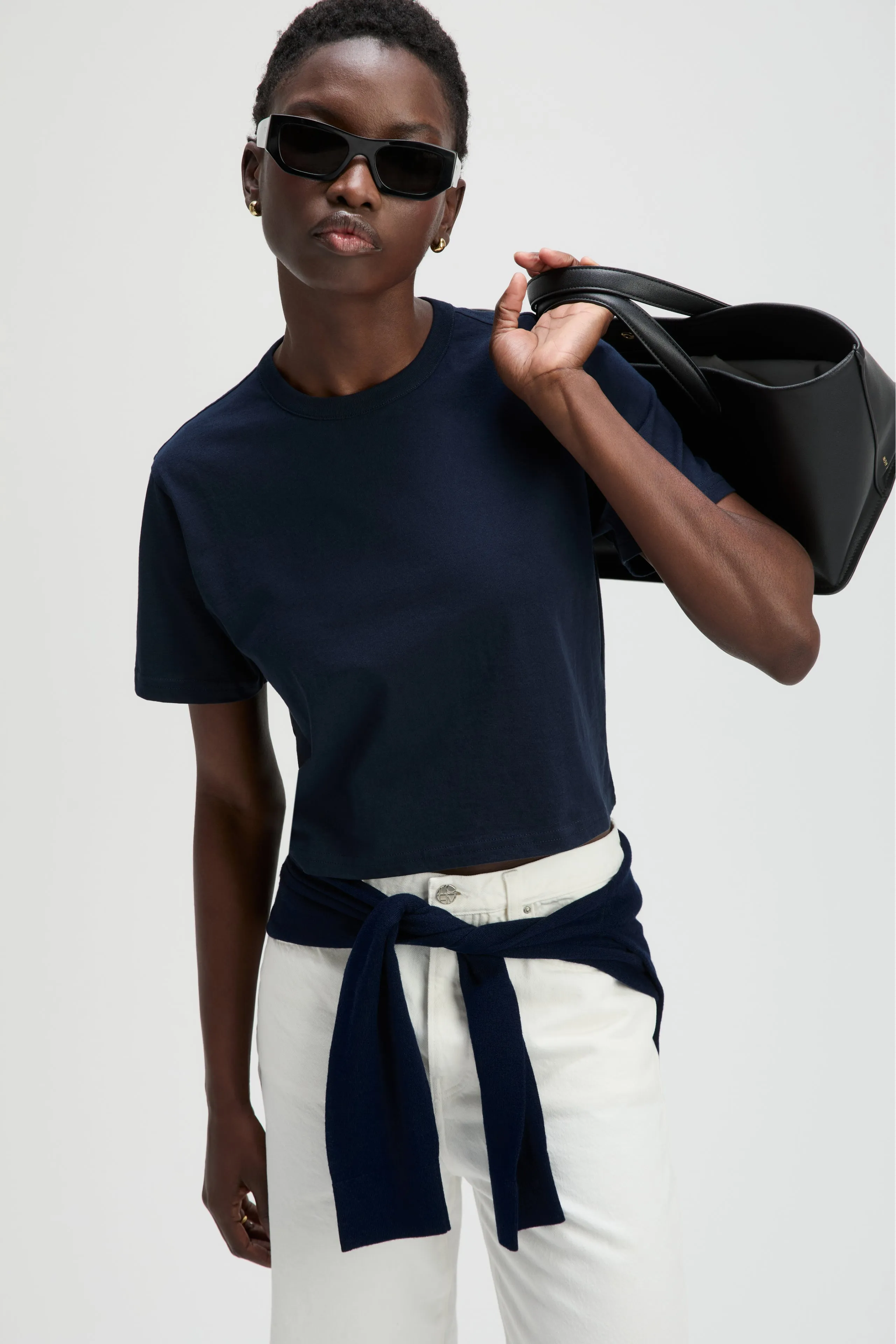 The Cropped Perfect Tee in Navy sold by Sold Out NYC product image thumbnail 2