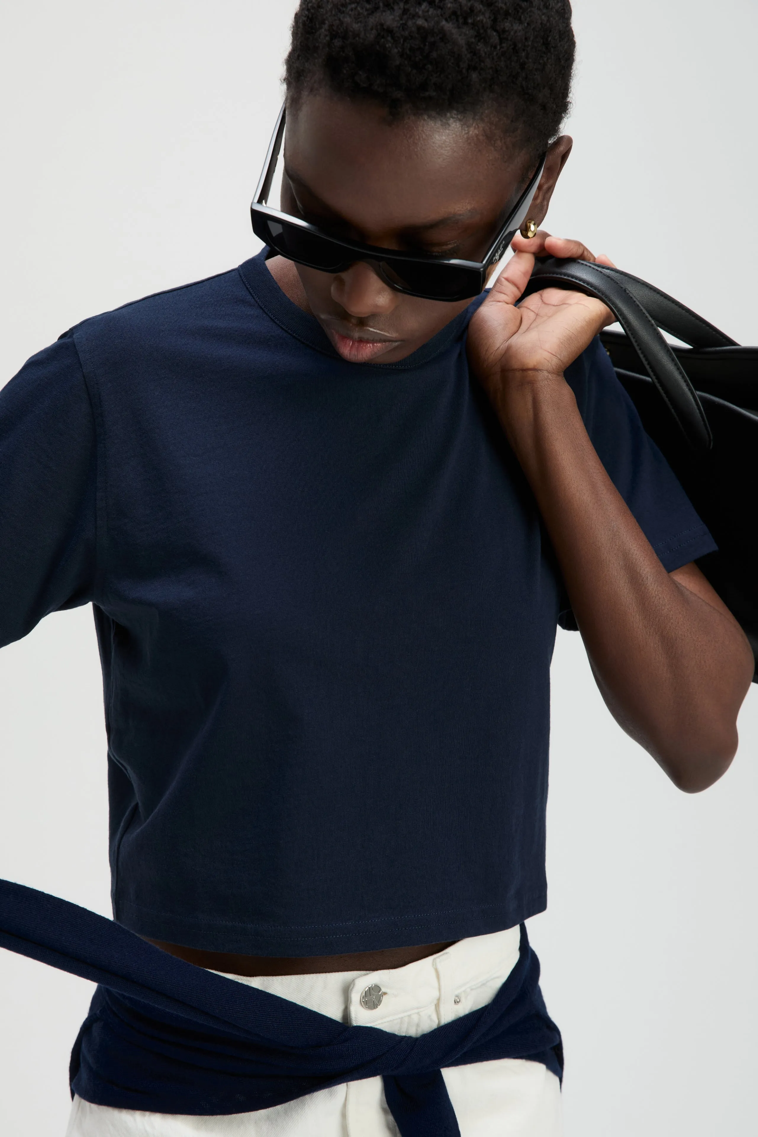 The Cropped Perfect Tee in Navy sold by Sold Out NYC product image thumbnail 4