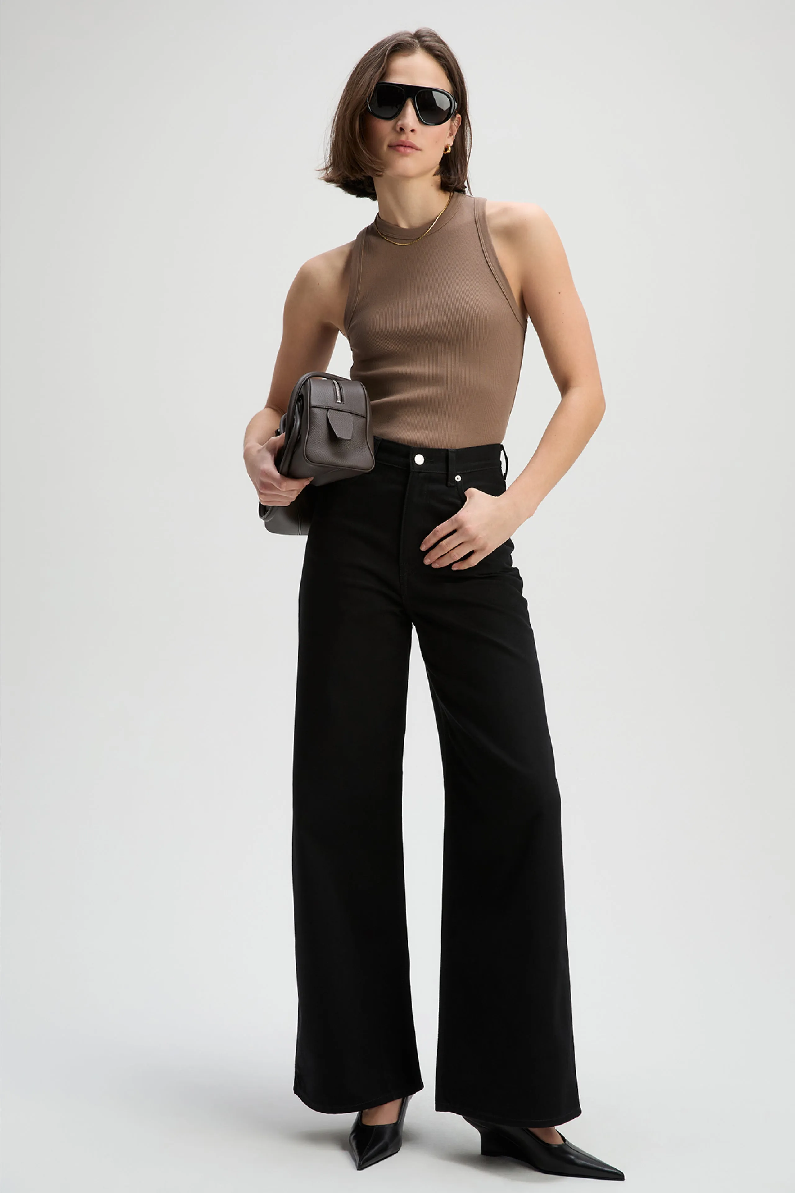 The Not So Basic Tank in Stone sold by Sold Out NYC product image thumbnail 2